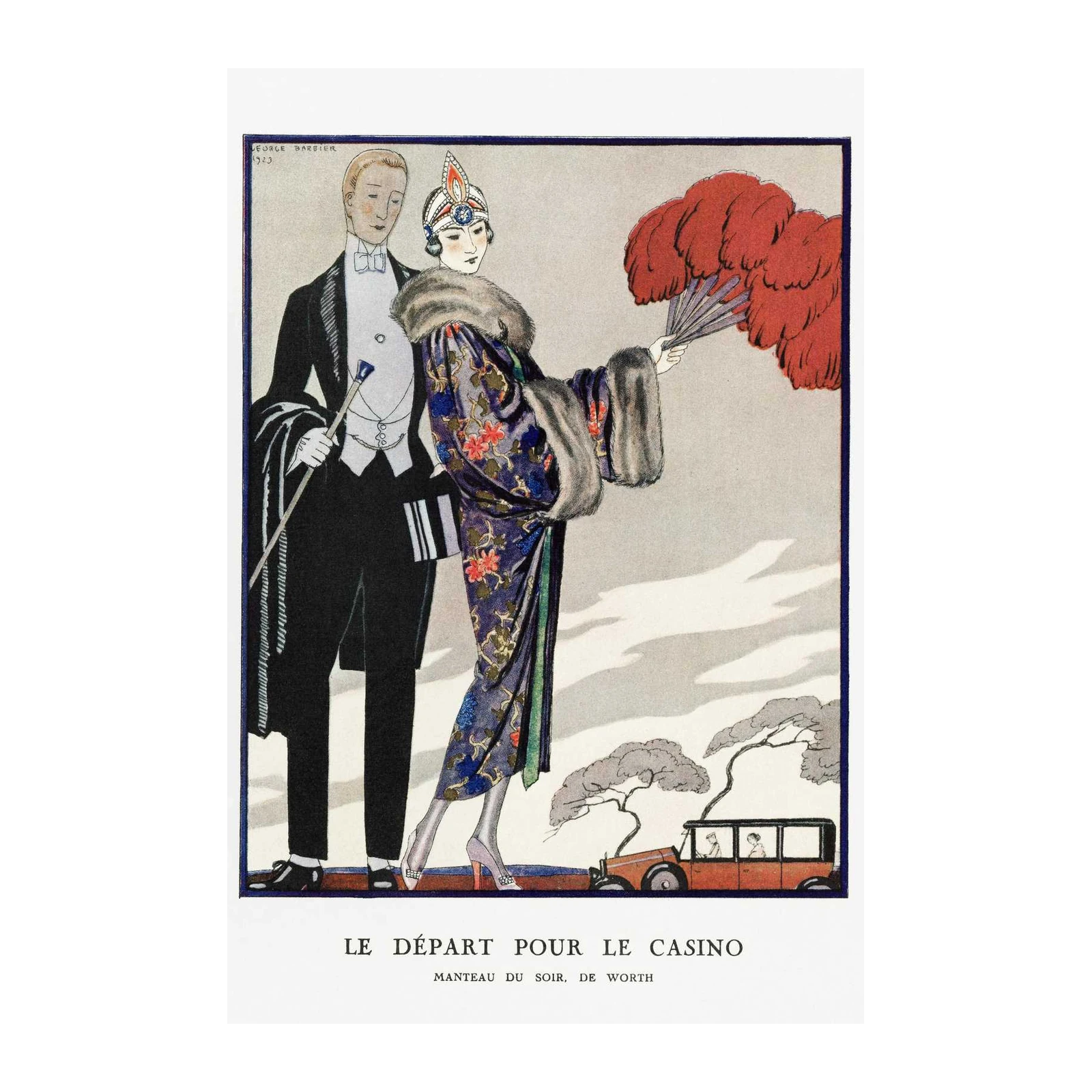 Vintage Art Deco Fashion Departure for Casino Wall Art