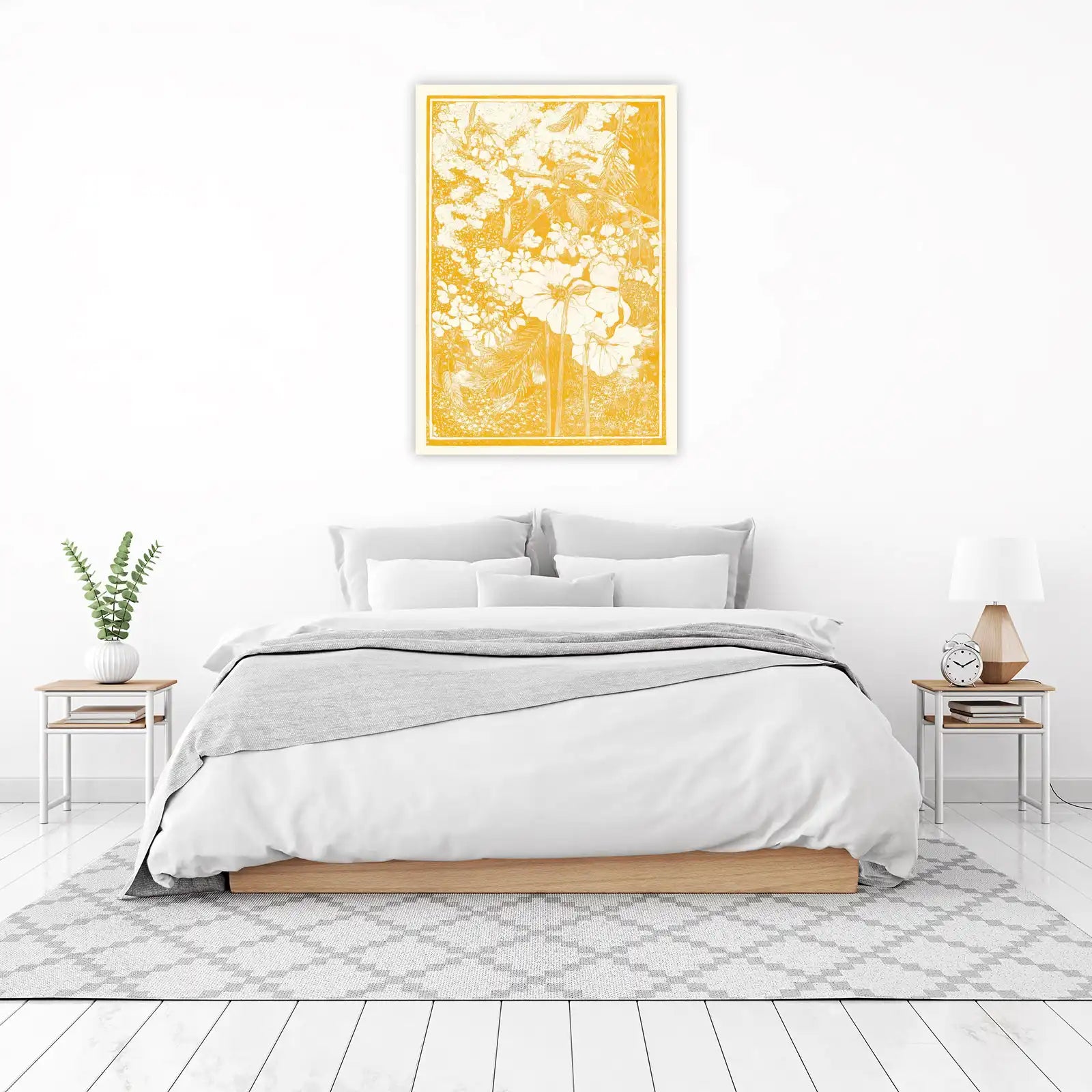 Golden Floral Garden Wall Art