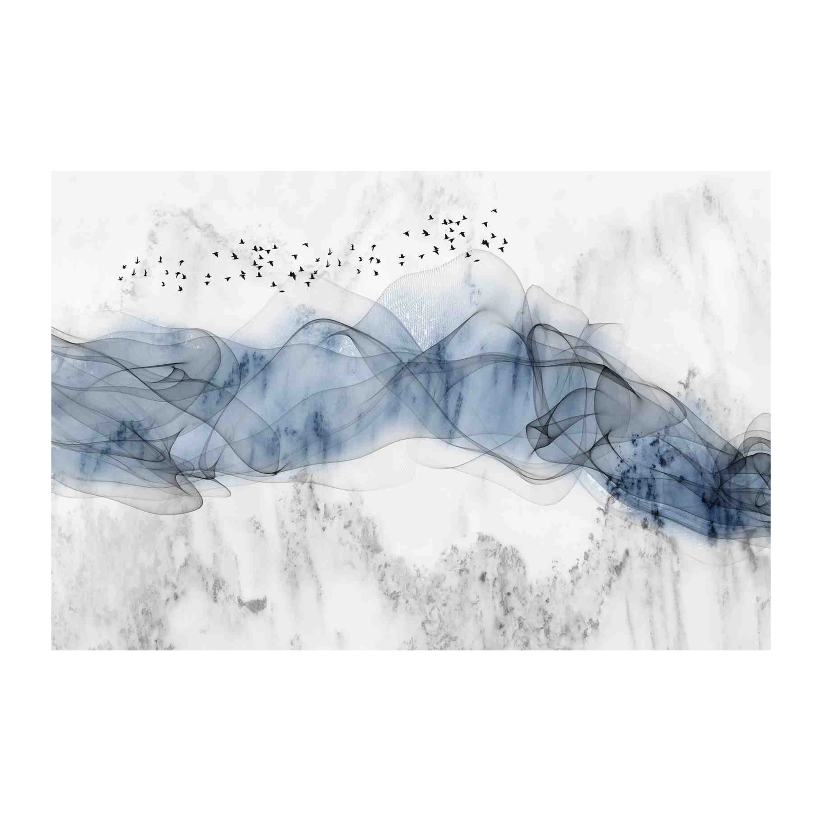 Serene Sky Flock Mountain Mist Wall Art