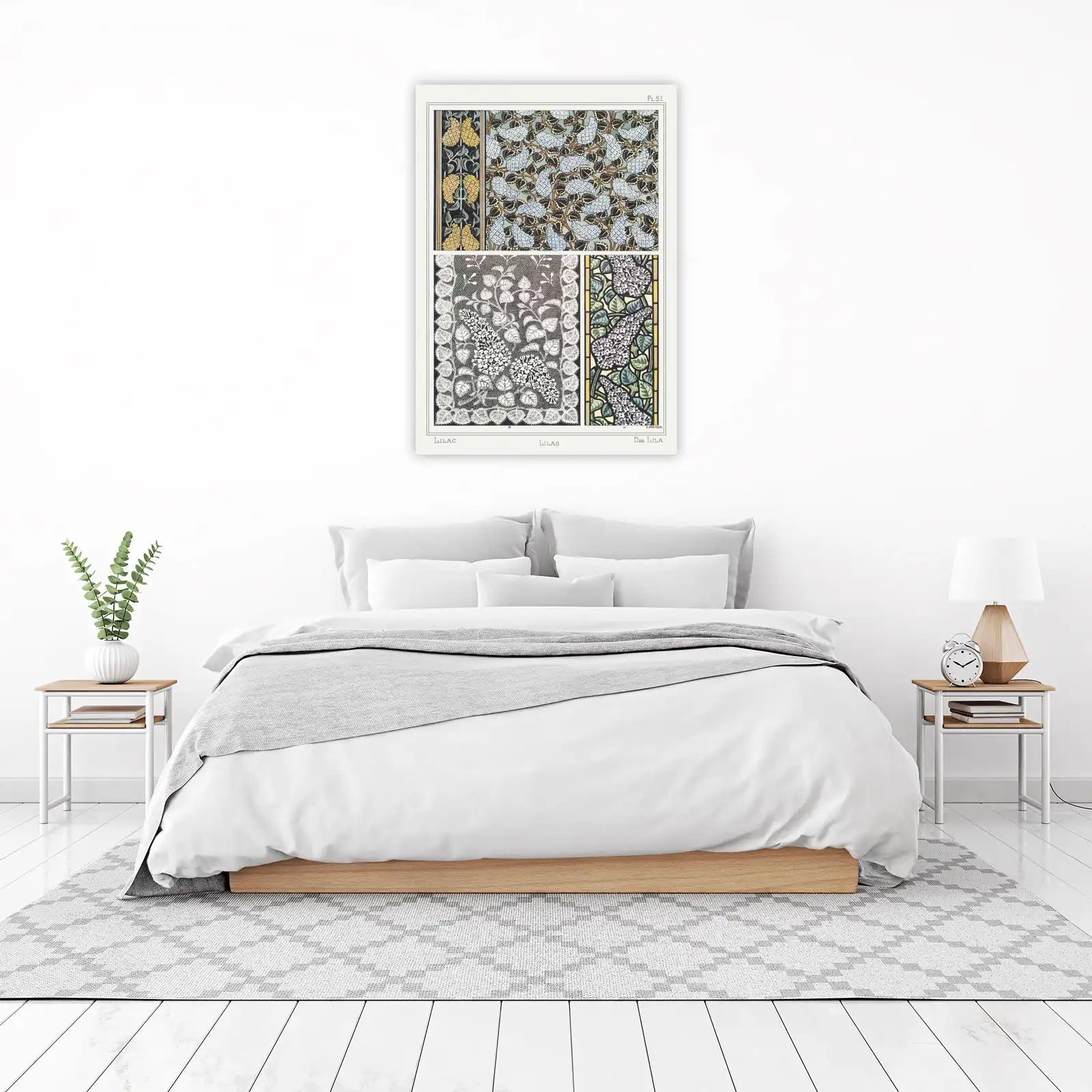Art Nouveau Lilac Floral Wall Art
