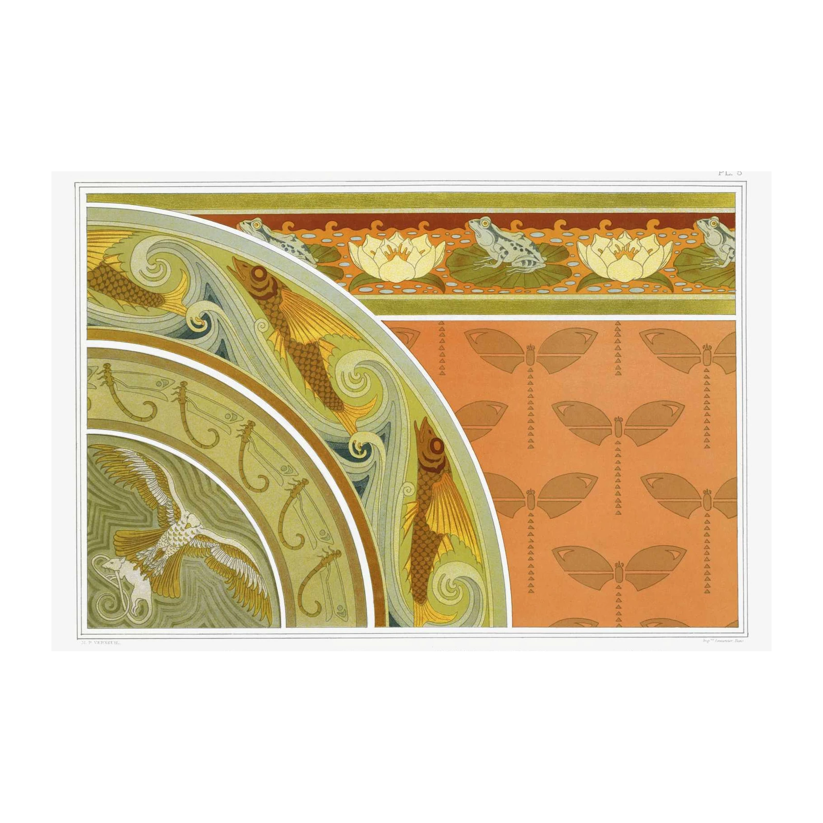 Art Nouveau Nature Scene Wall Art