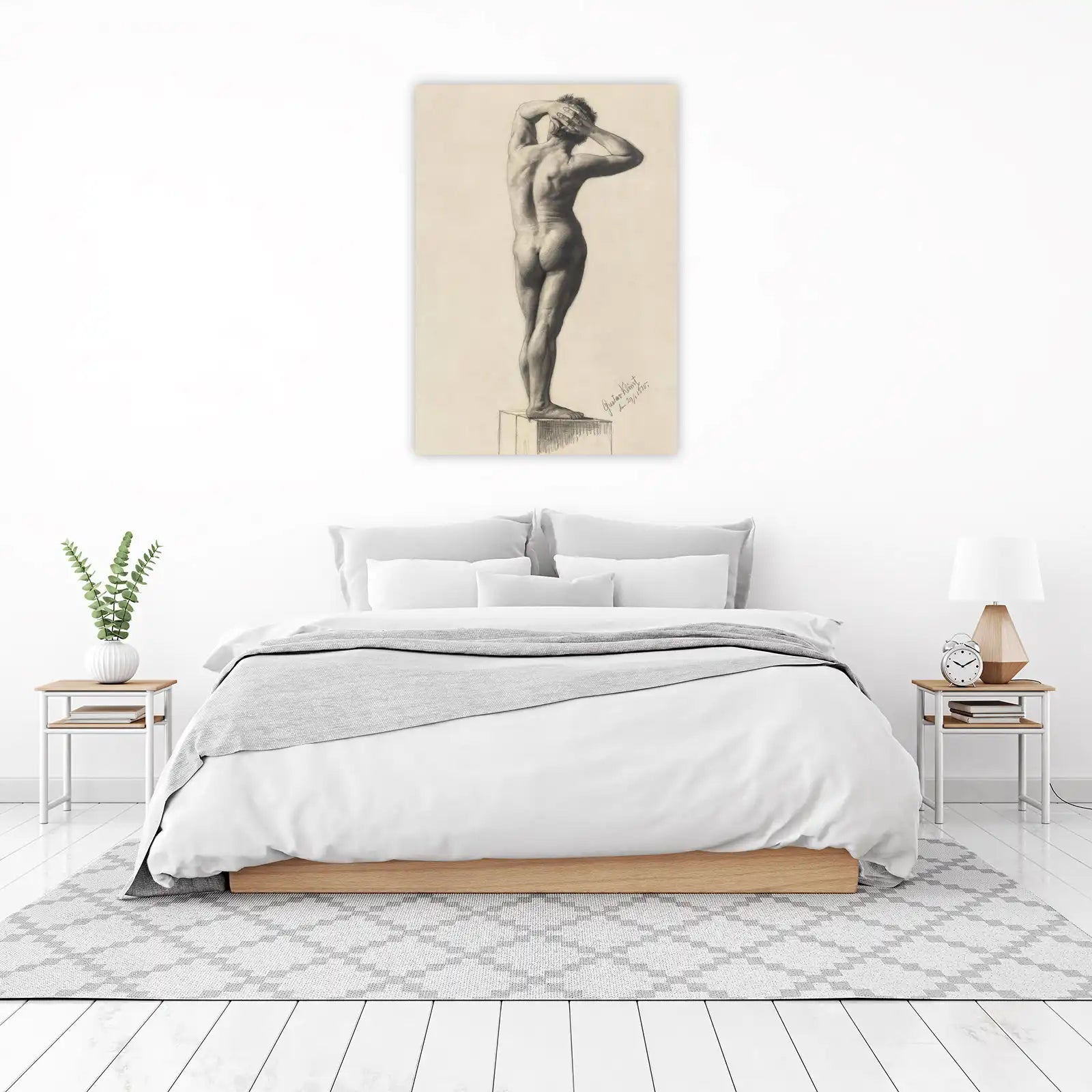 Timeless Figure Study Charcoal Wall Art