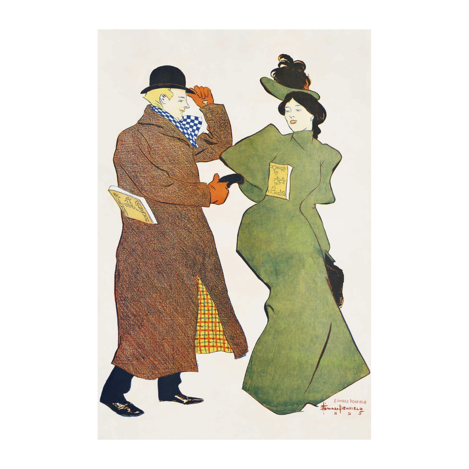 Chic Parisian Couple Vintage Poster Wall Art