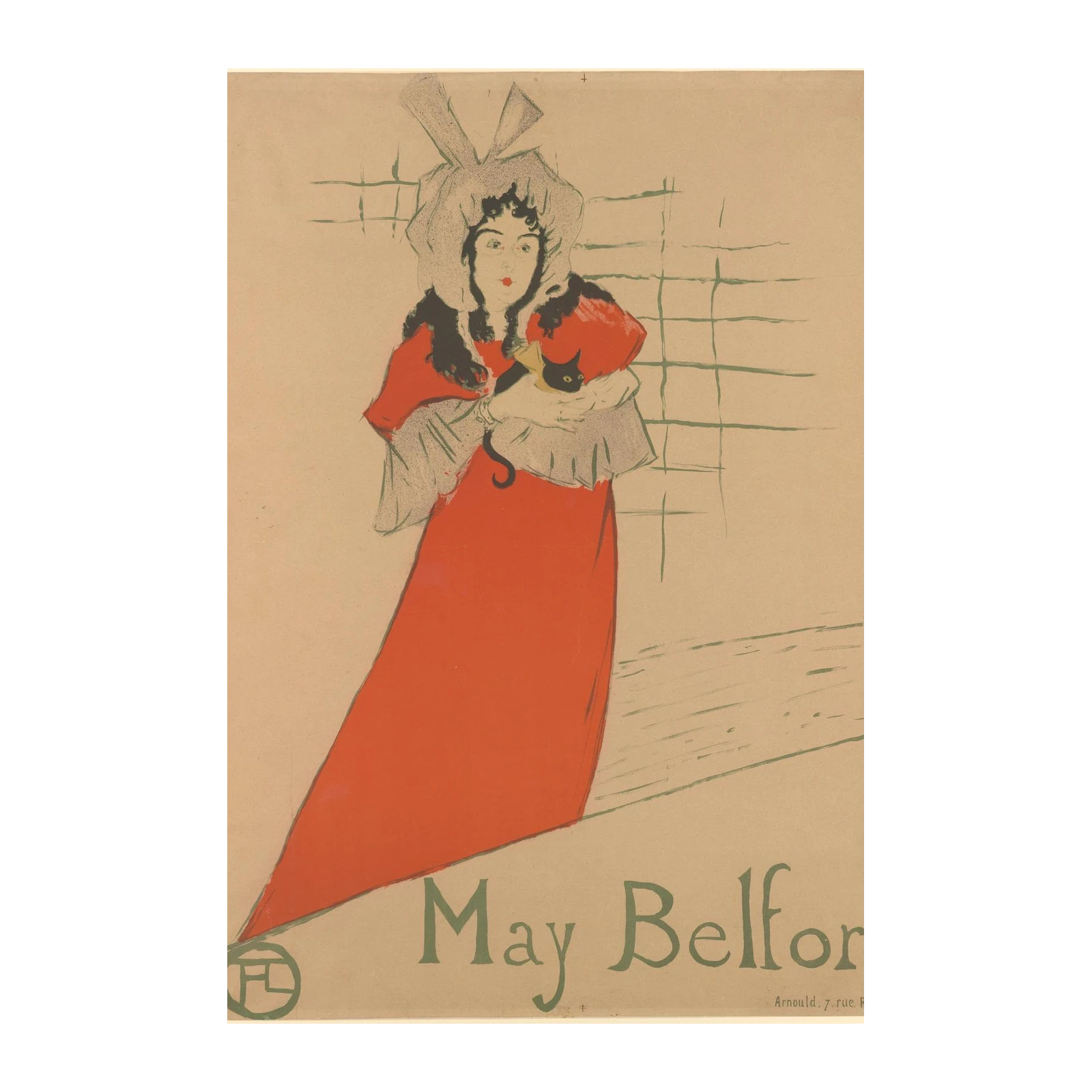 Vintage May Belfort with Cat Wall Art