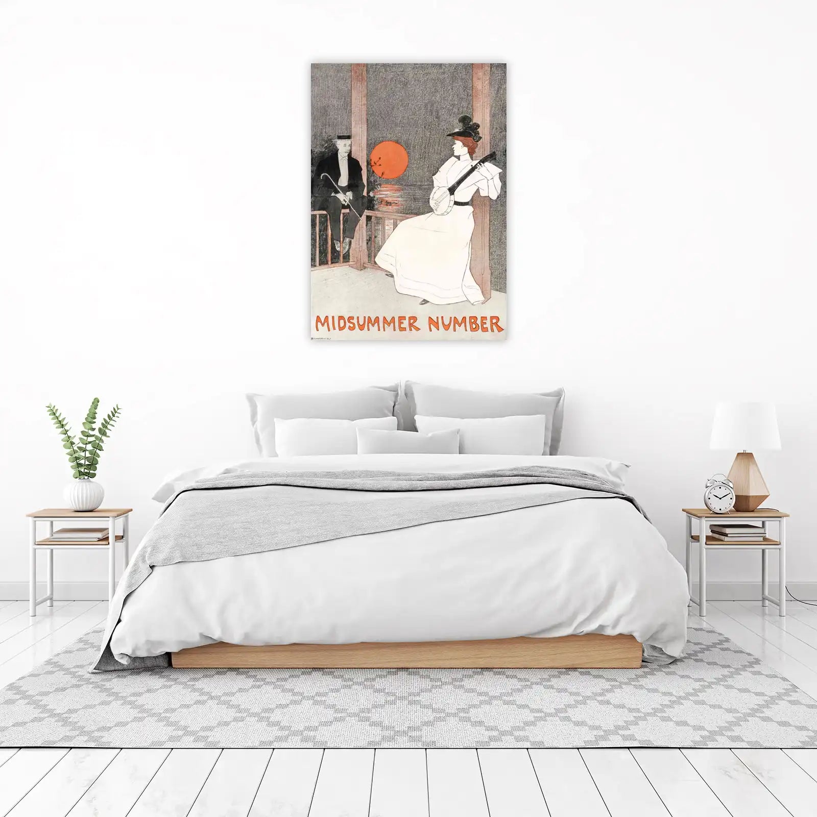 Vintage Midsummer Scene Banjo Player Wall Art