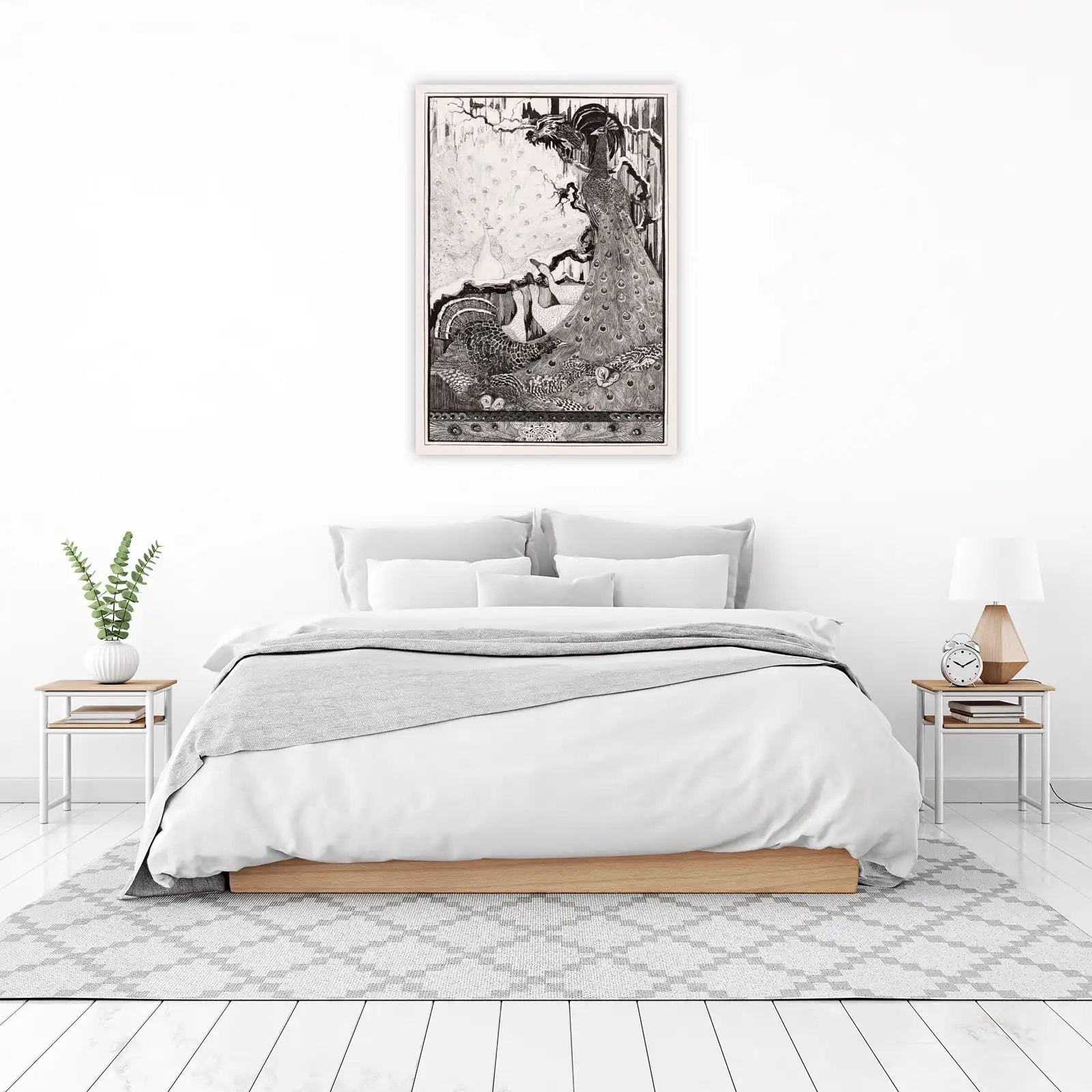 Exquisite Peacock & Dragon Art Wall Art