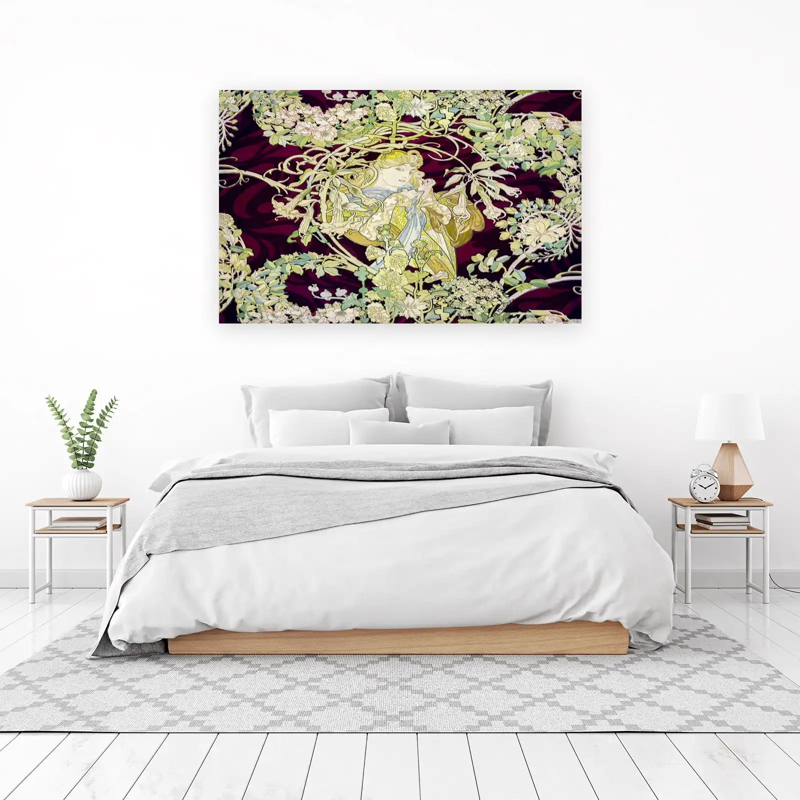 Art Nouveau Floral Maiden Wall Art