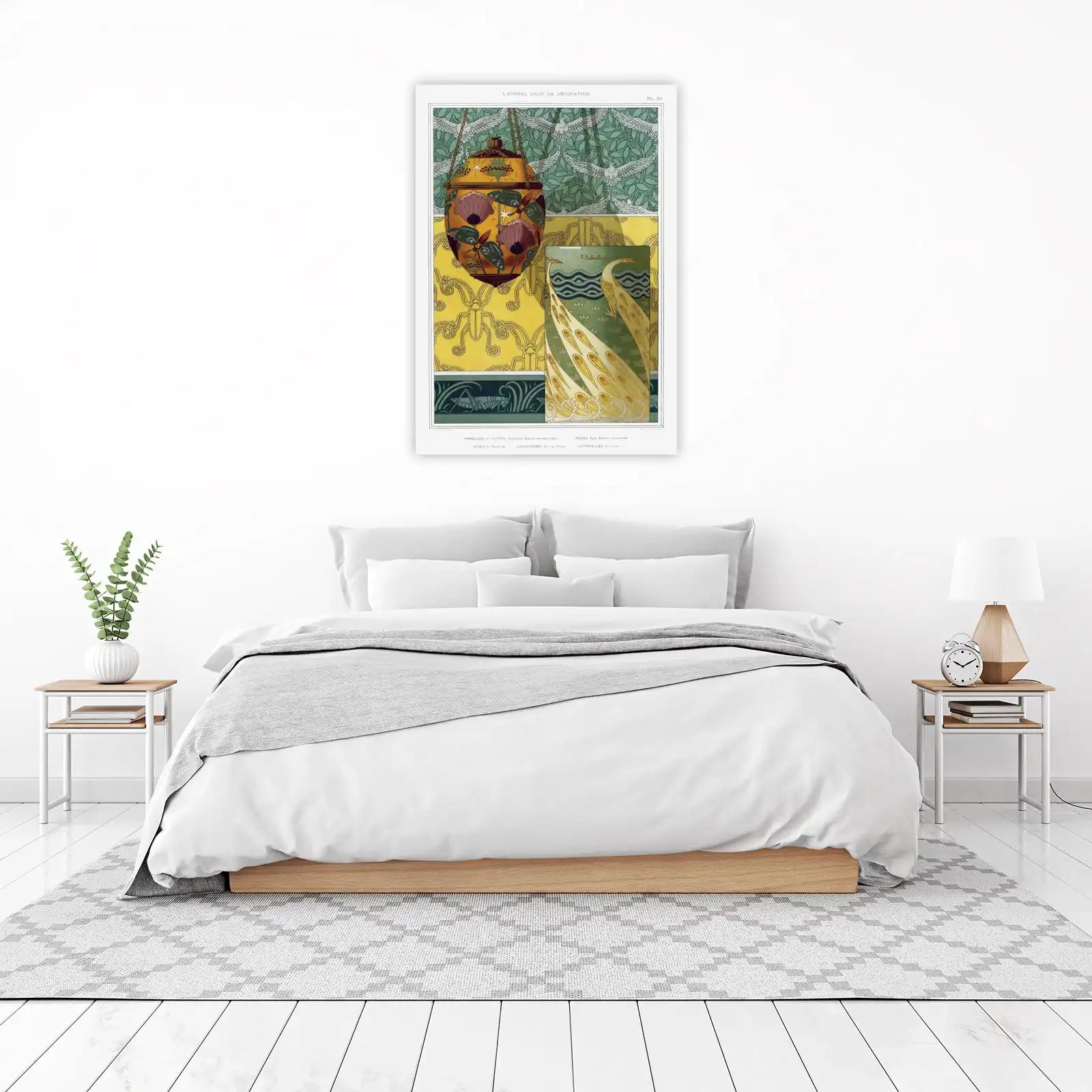Art Nouveau Peacock & Butterfly Wall Art