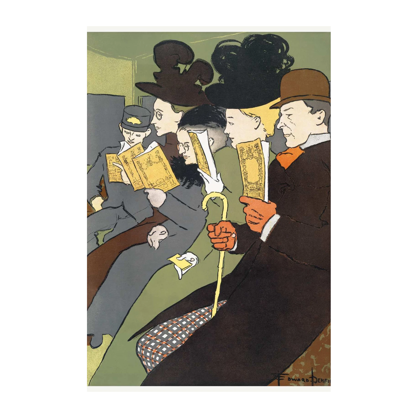 Art Nouveau Scene Wall Art - Vintage Parisian Style