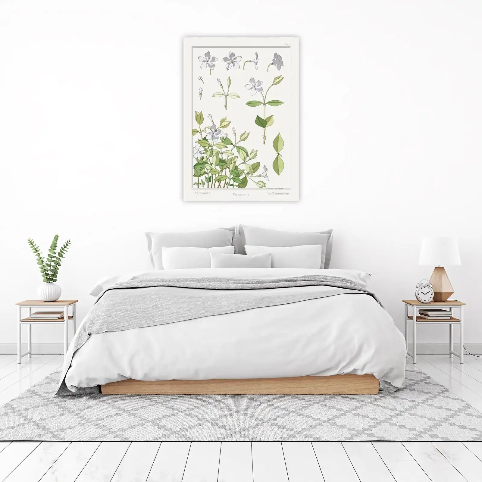 Vintage Botanical Periwinkle Wall Art