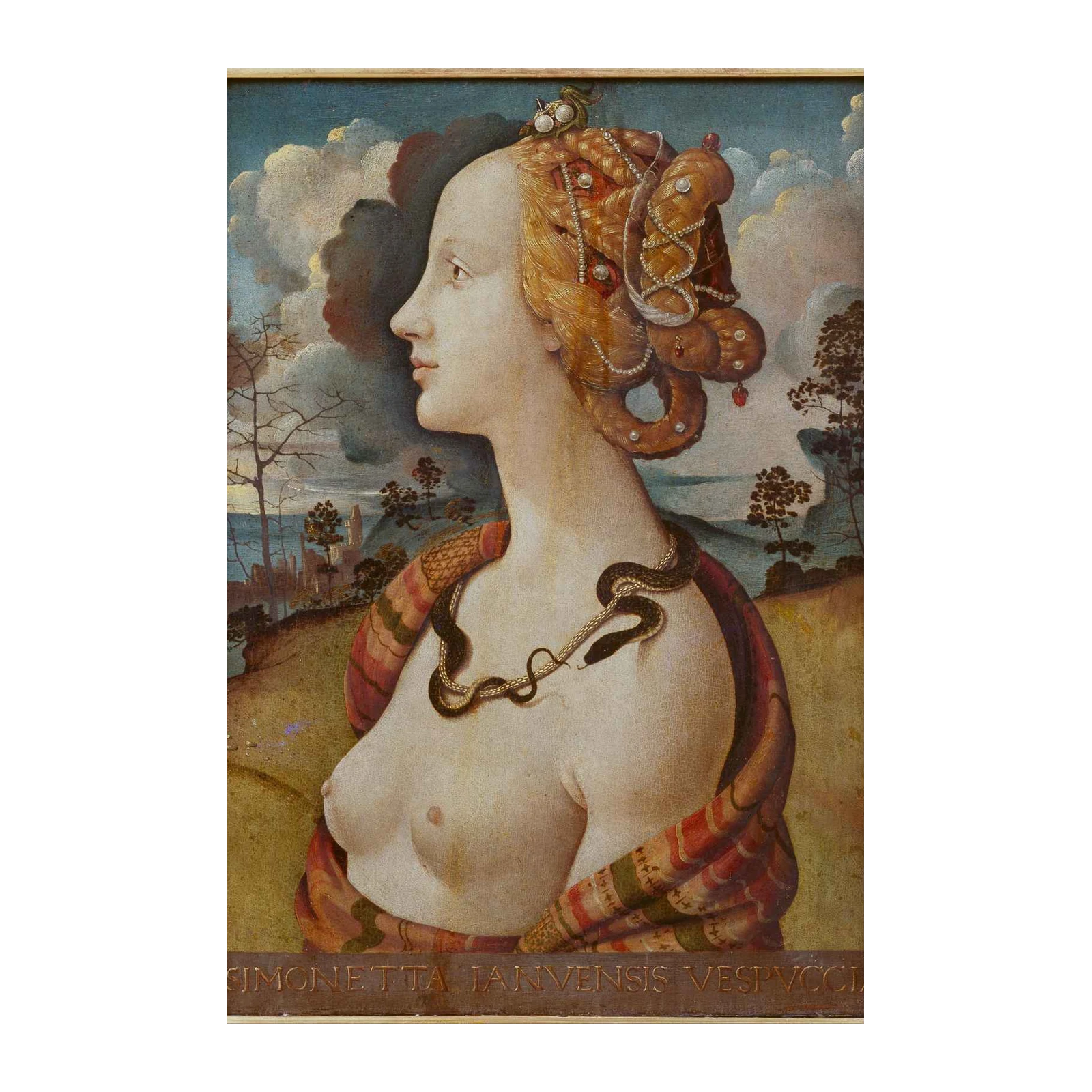 Renaissance Serpent Beauty Portrait Wall Art