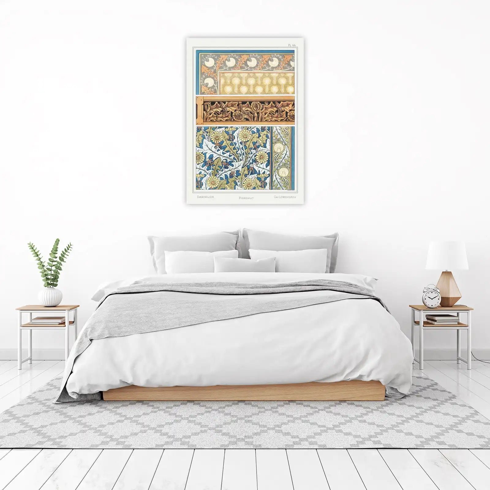 Art Nouveau Dandelion Floral Border Wall Art
