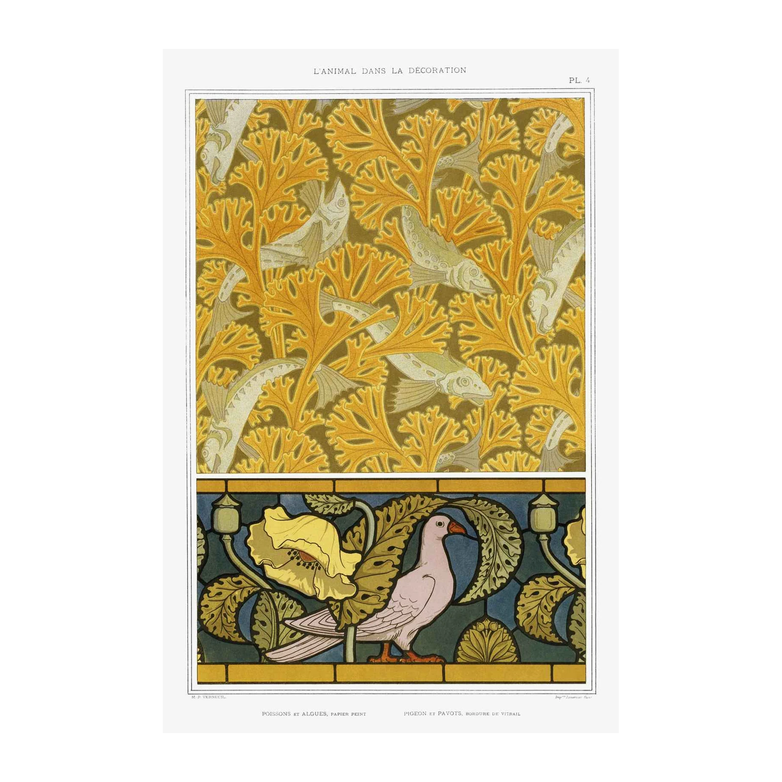 Art Nouveau Fish & Dove Wall Art