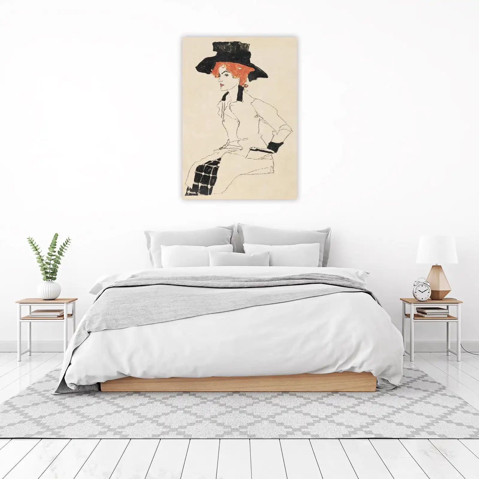 Elegant Woman with Red Hair Wall Art