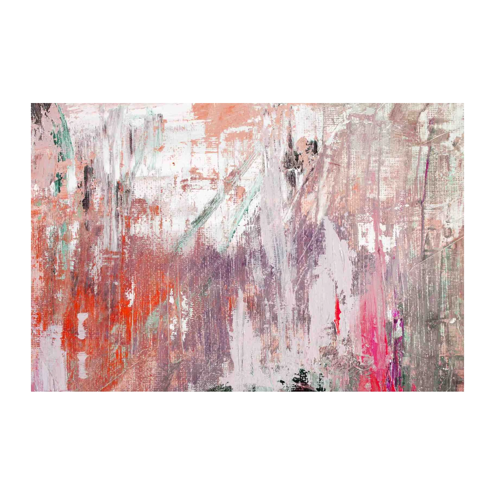 Abstract Coral & Lavender Textured Wall Art