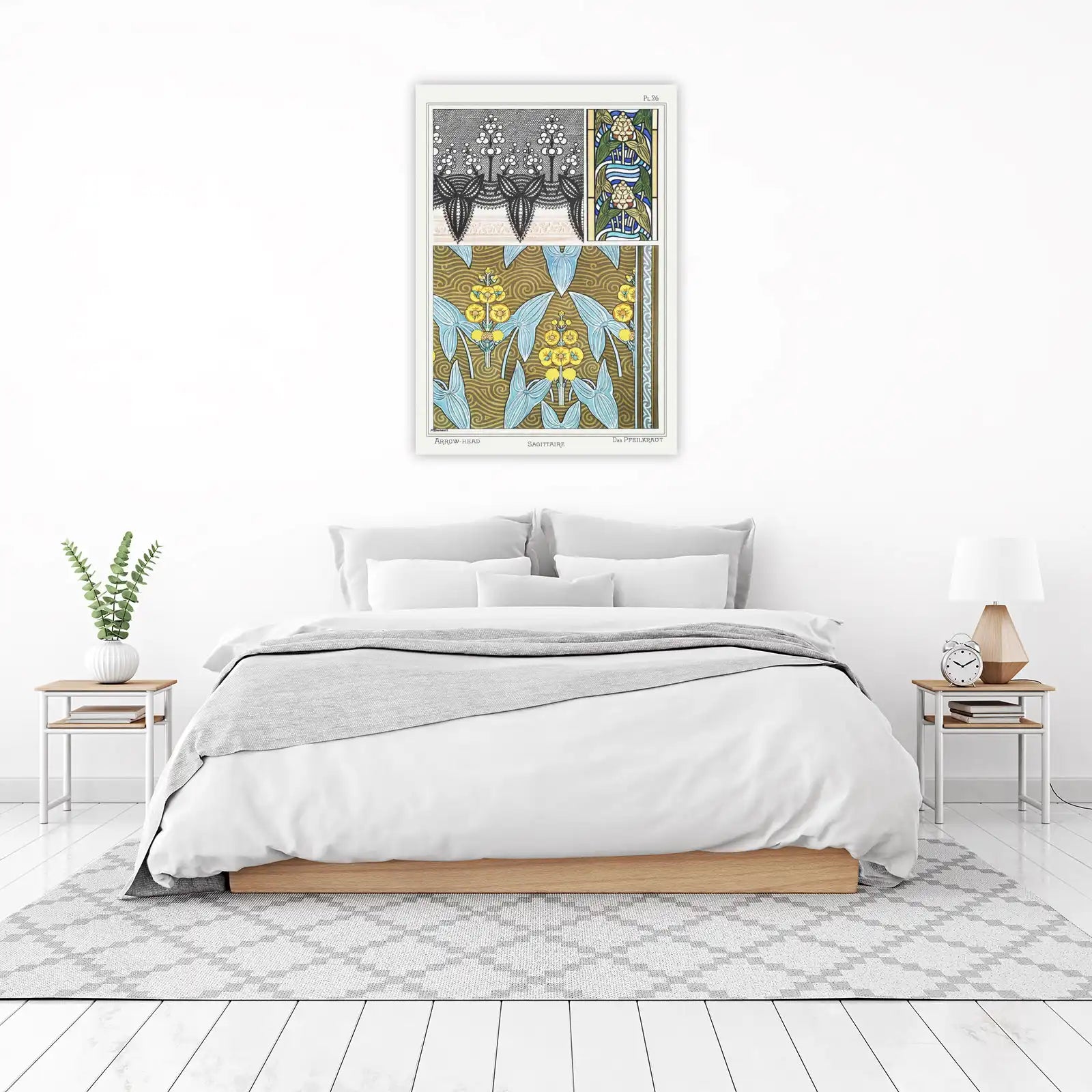 Art Nouveau Floral Arrowhead Wall Art