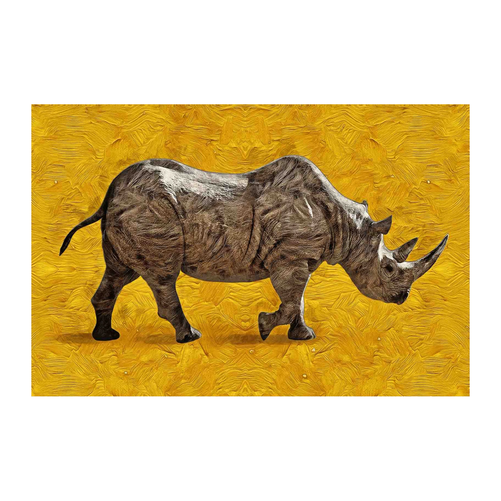 Majestic Rhino Textured Art Wall Art