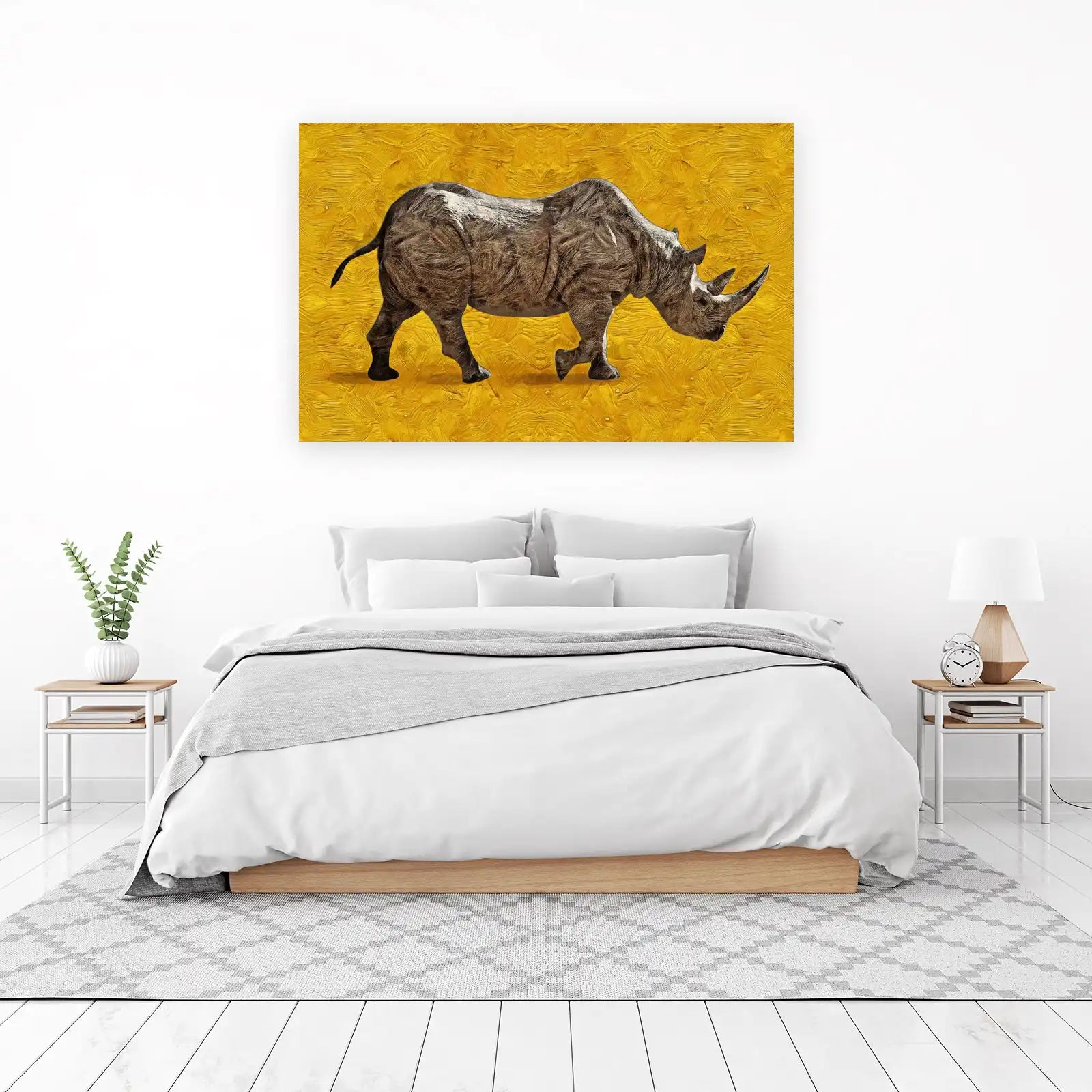 Majestic Rhino Textured Art Wall Art