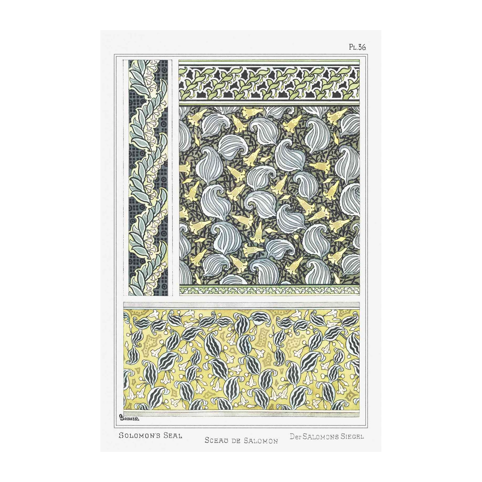 Art Nouveau Solomon's Seal Border Wall Art