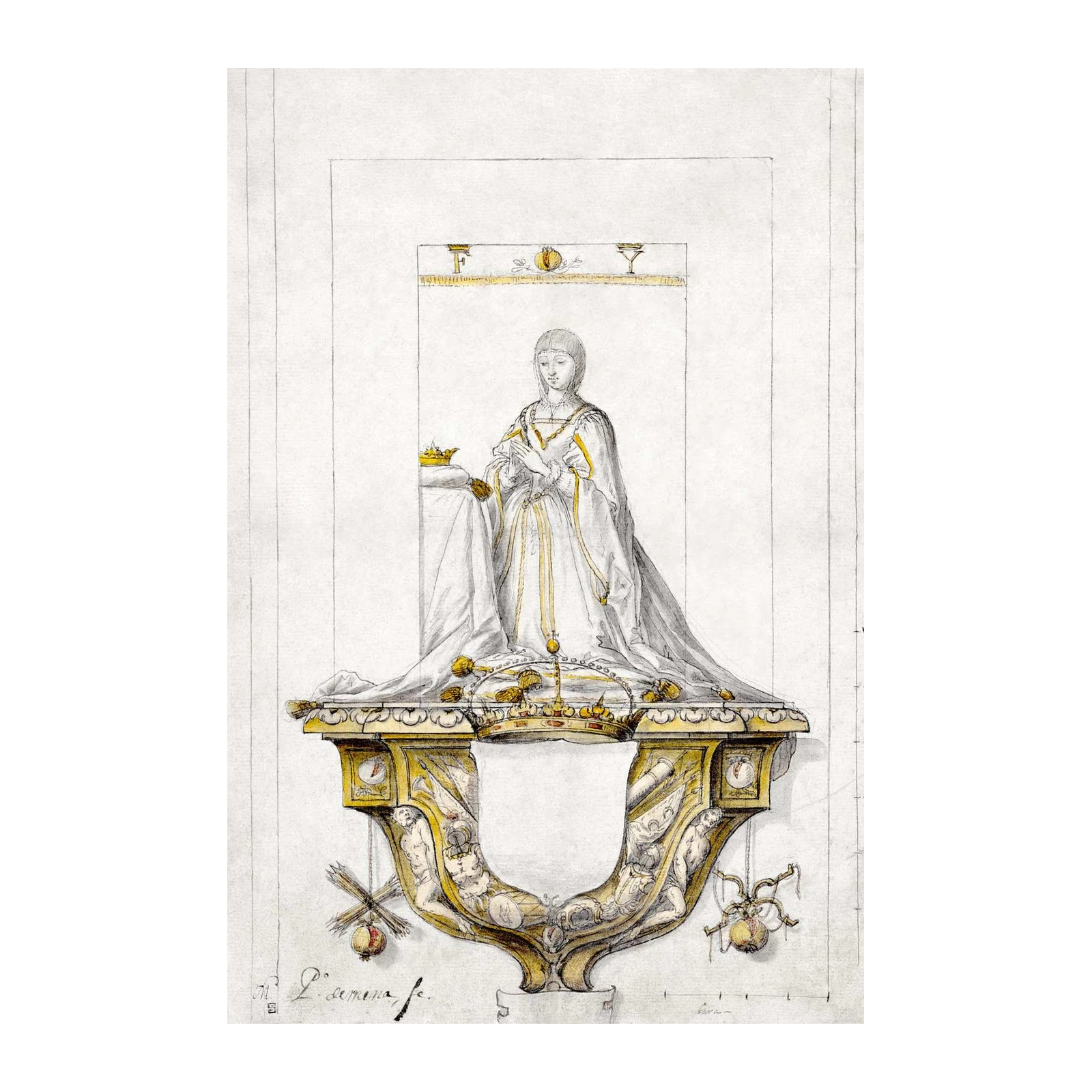 Renaissance Lady Royal Crest Wall Art