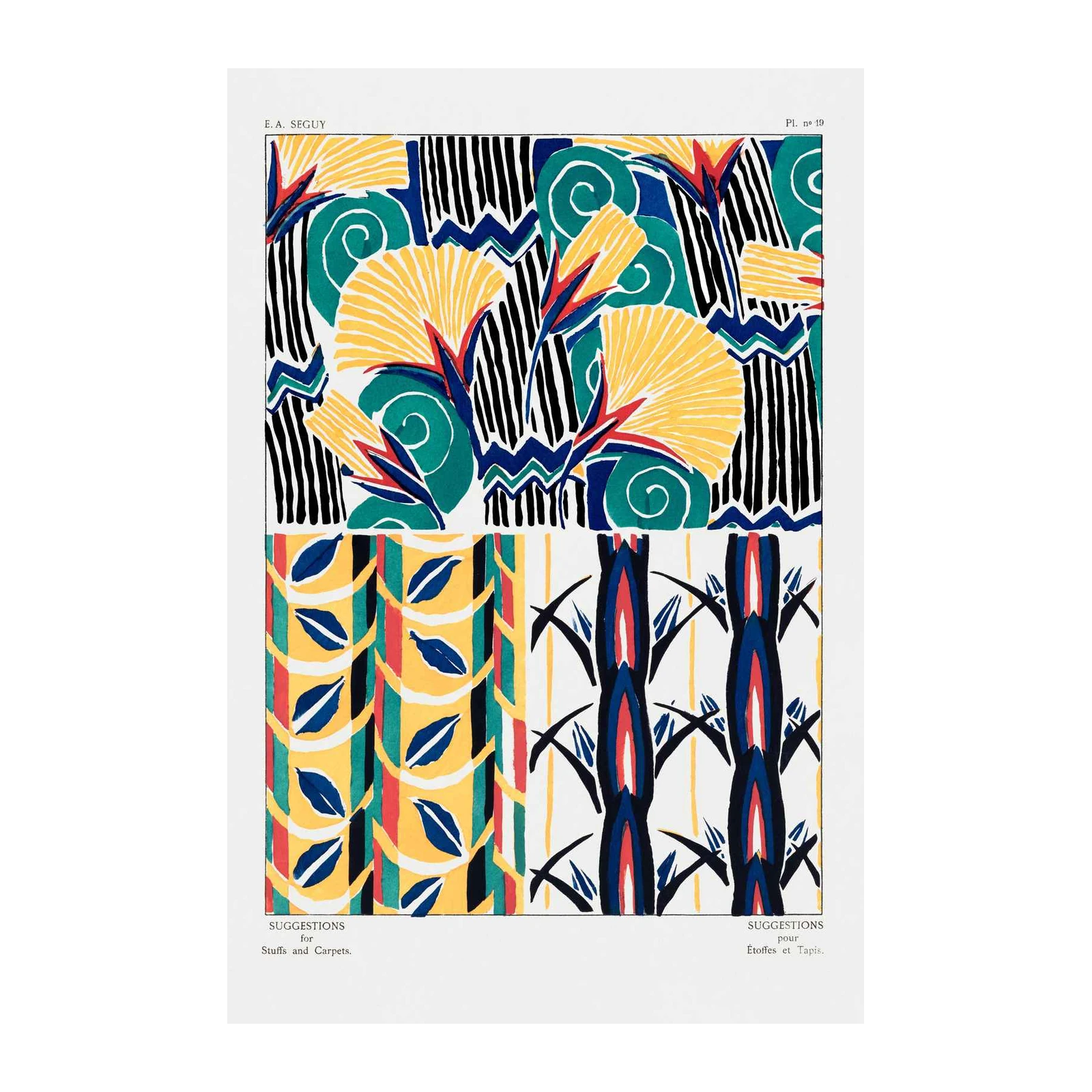 Art Deco Floral & Leaf Abstract Wall Art