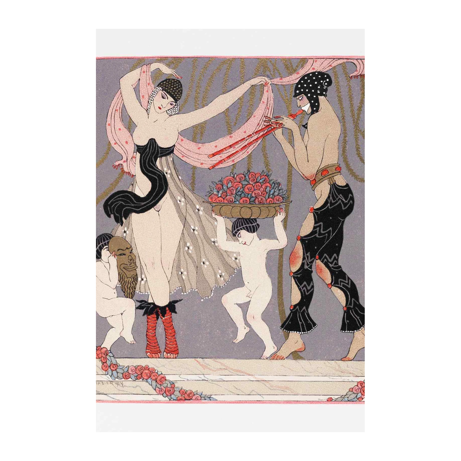 Art Deco Dancing Figures Wall Art