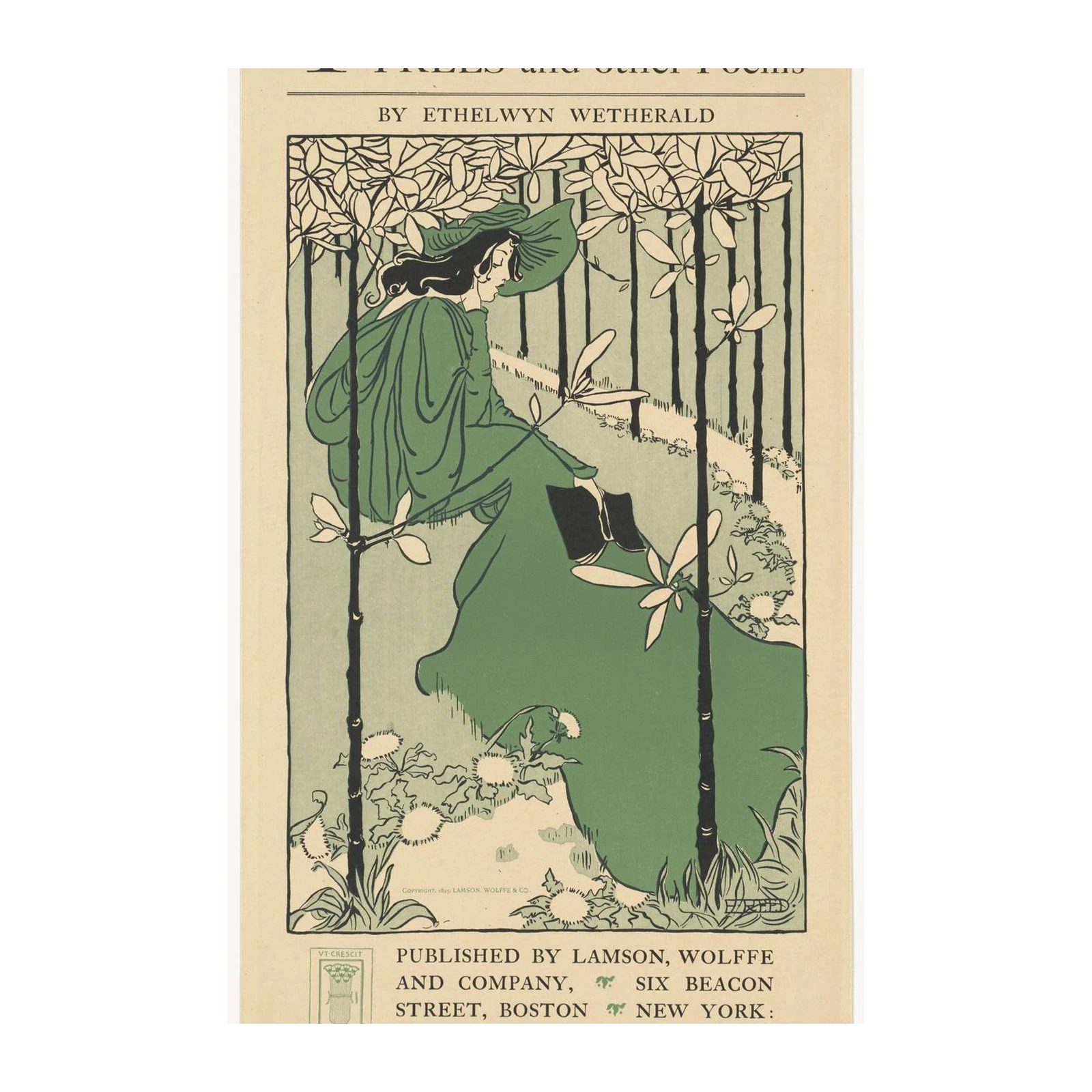 Art Nouveau Woman in Woods Wall Art