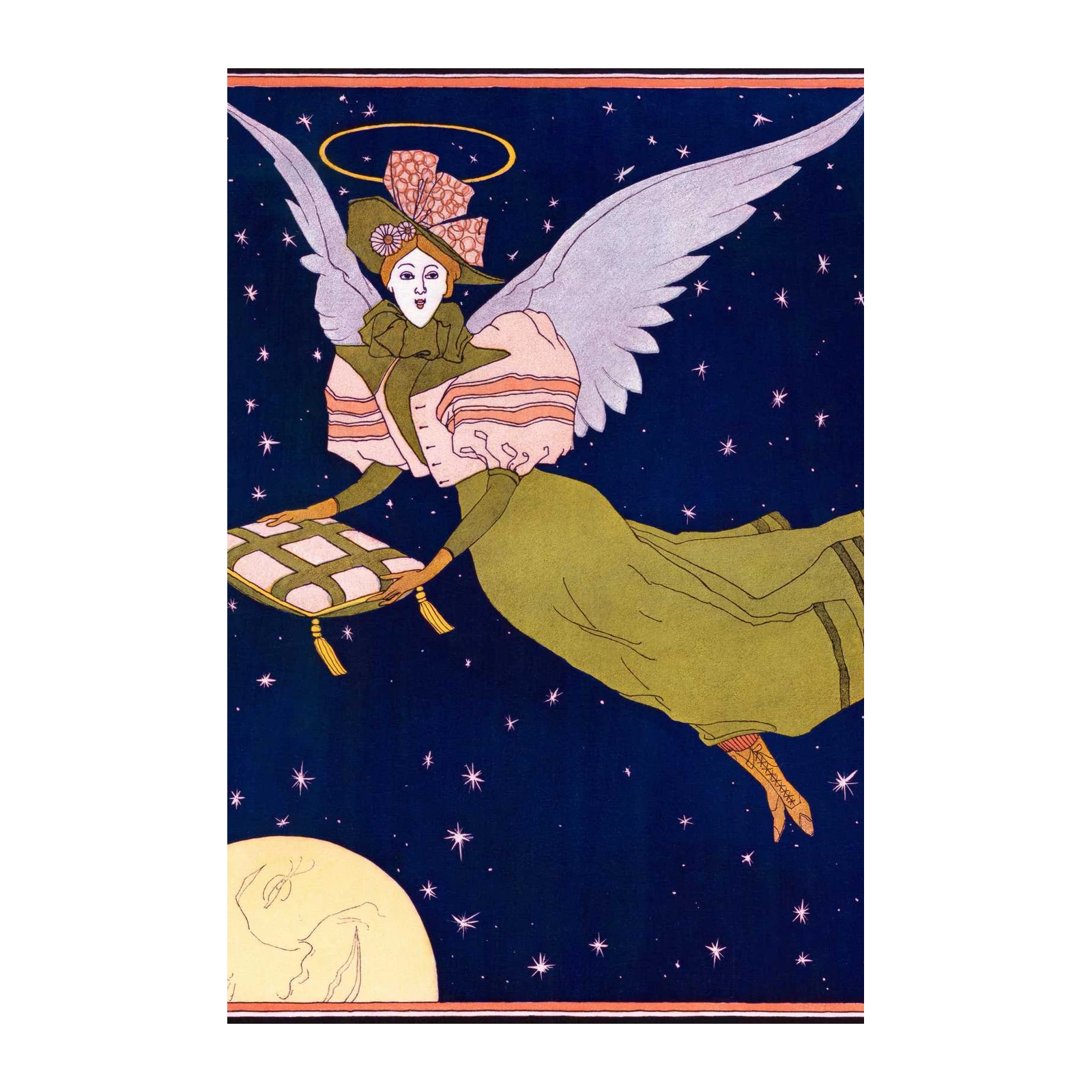 Dreamy Angel with Moon Wall Art