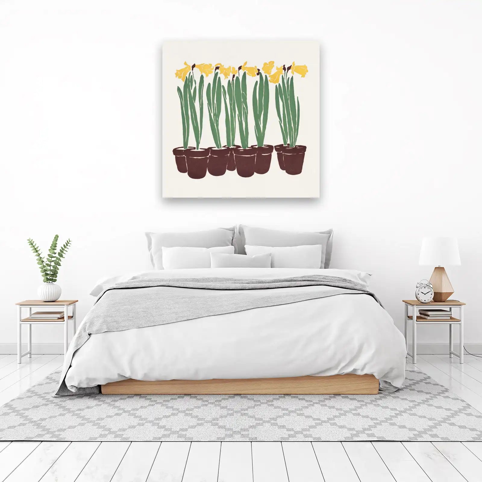 Vibrant Daffodils in Pots Wall Art
