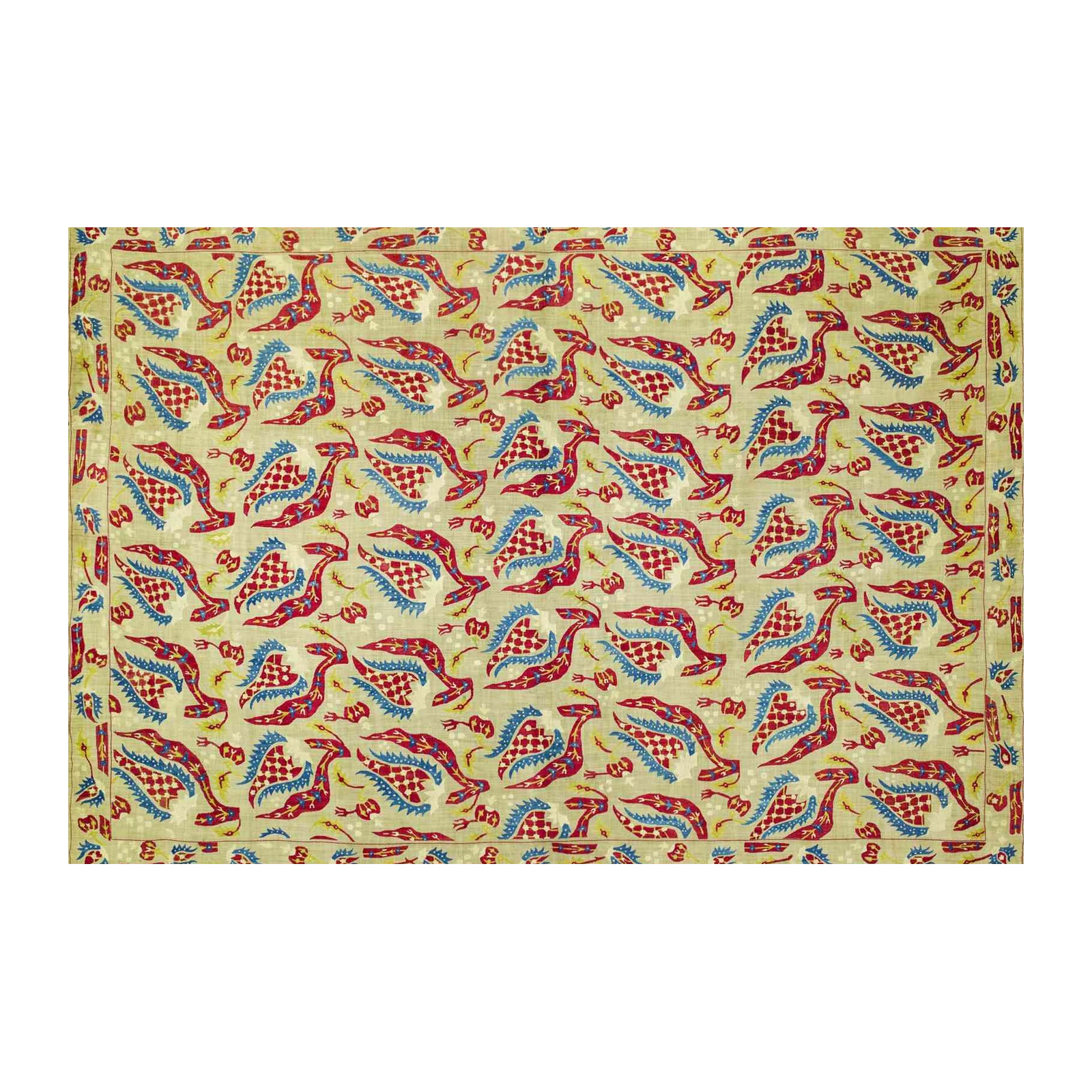 Bohemian Red Blue Bird Art Wall Art