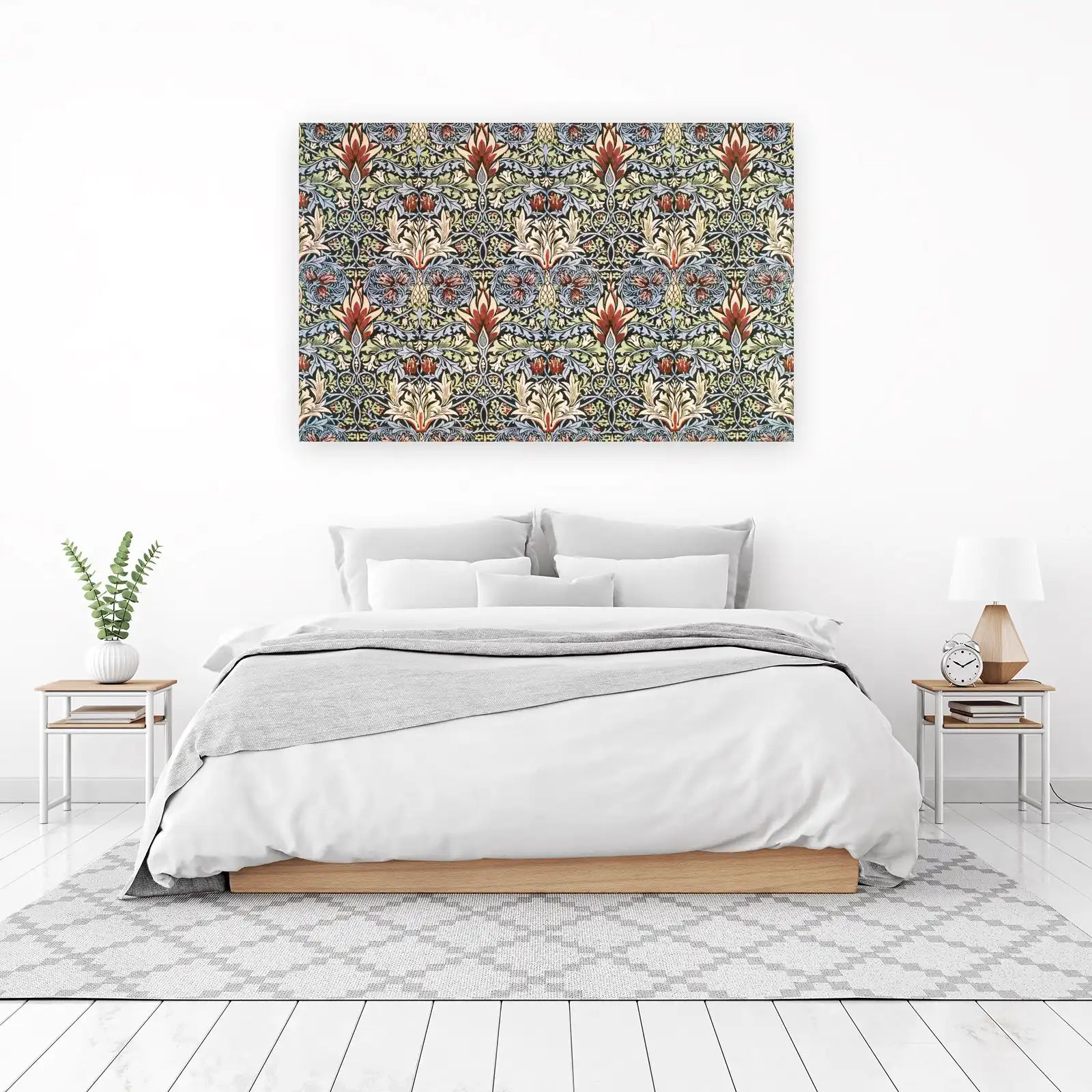 William Morris Inspired Floral Damask Wall Art