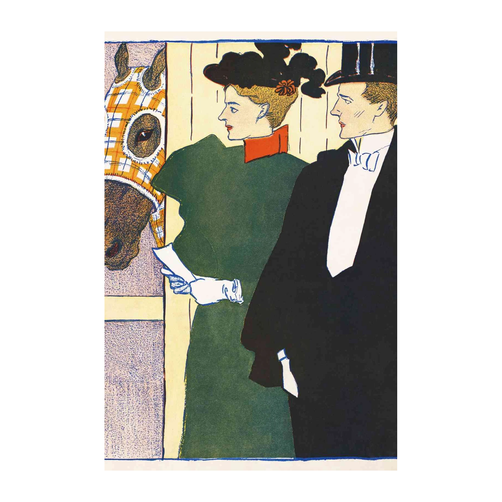 Elegant Horse & Couple Art Wall Art