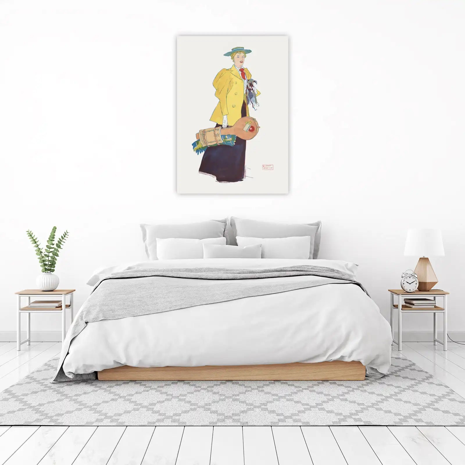 Vibrant Yellow Coat Travel Art Wall Art