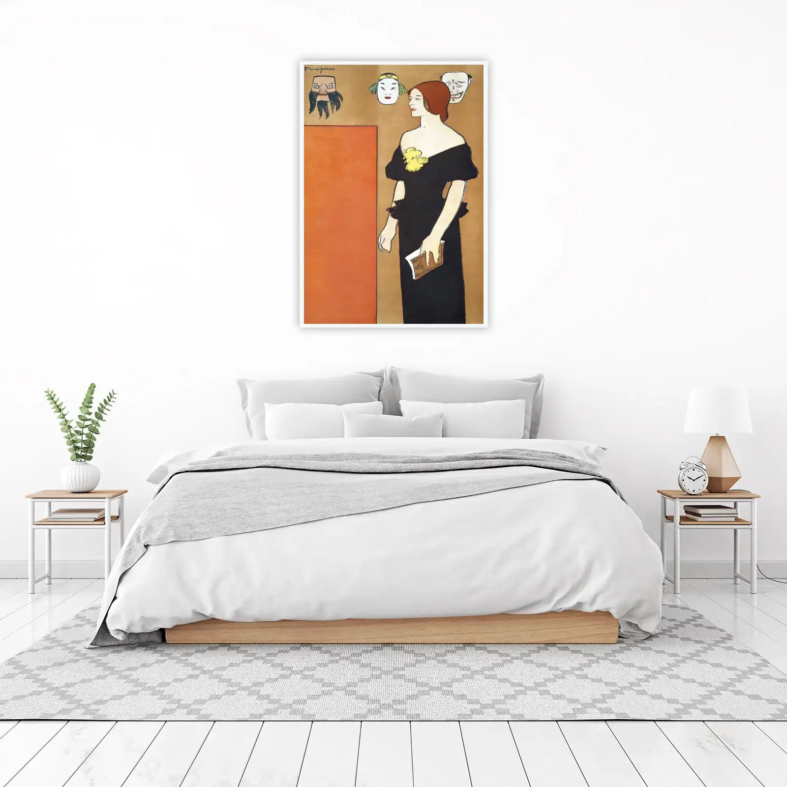 Art Nouveau Woman with Masks Wall Art