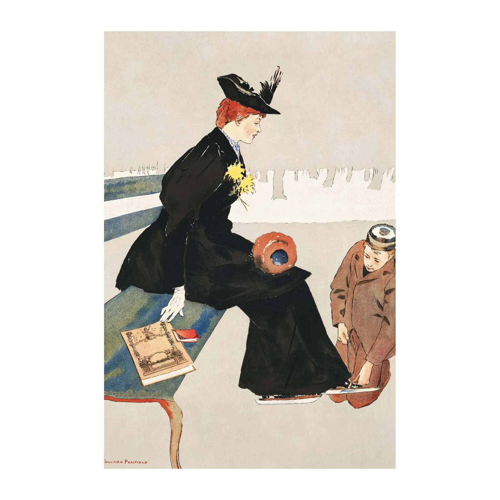 Vintage Skating Scene Wall Art