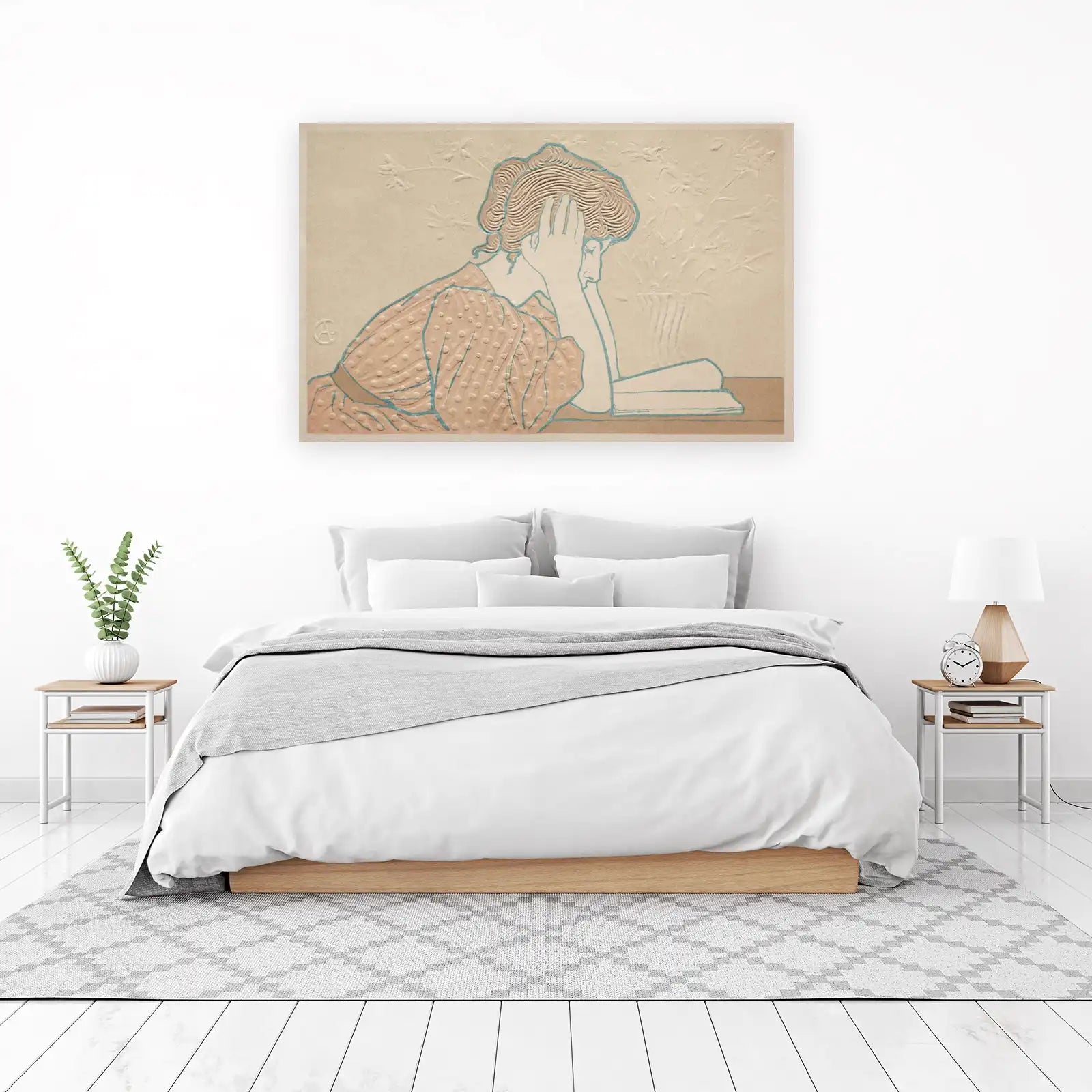 Art Nouveau Woman Reading Wall Art