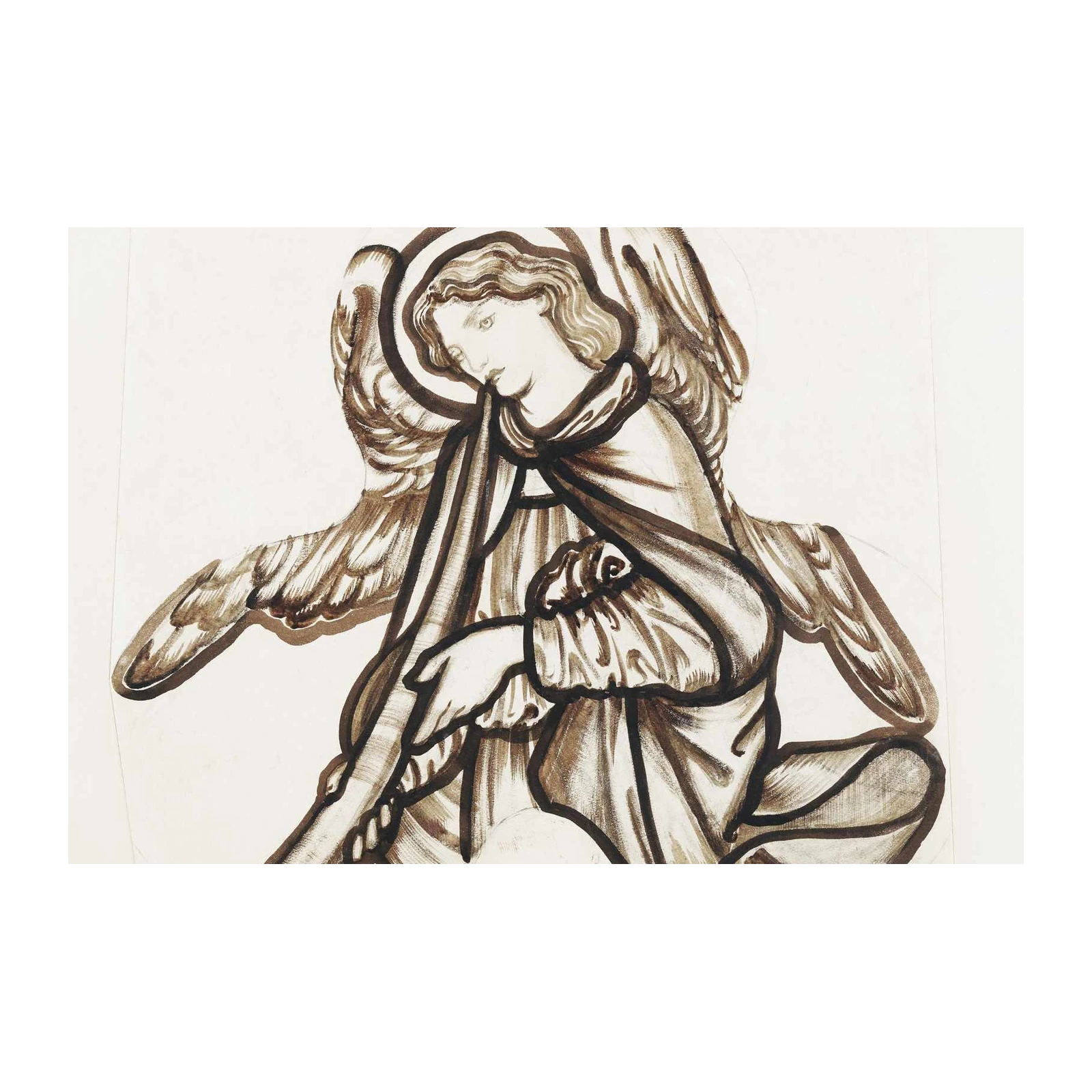 Elegant Angel Holding Lyre Wall Art
