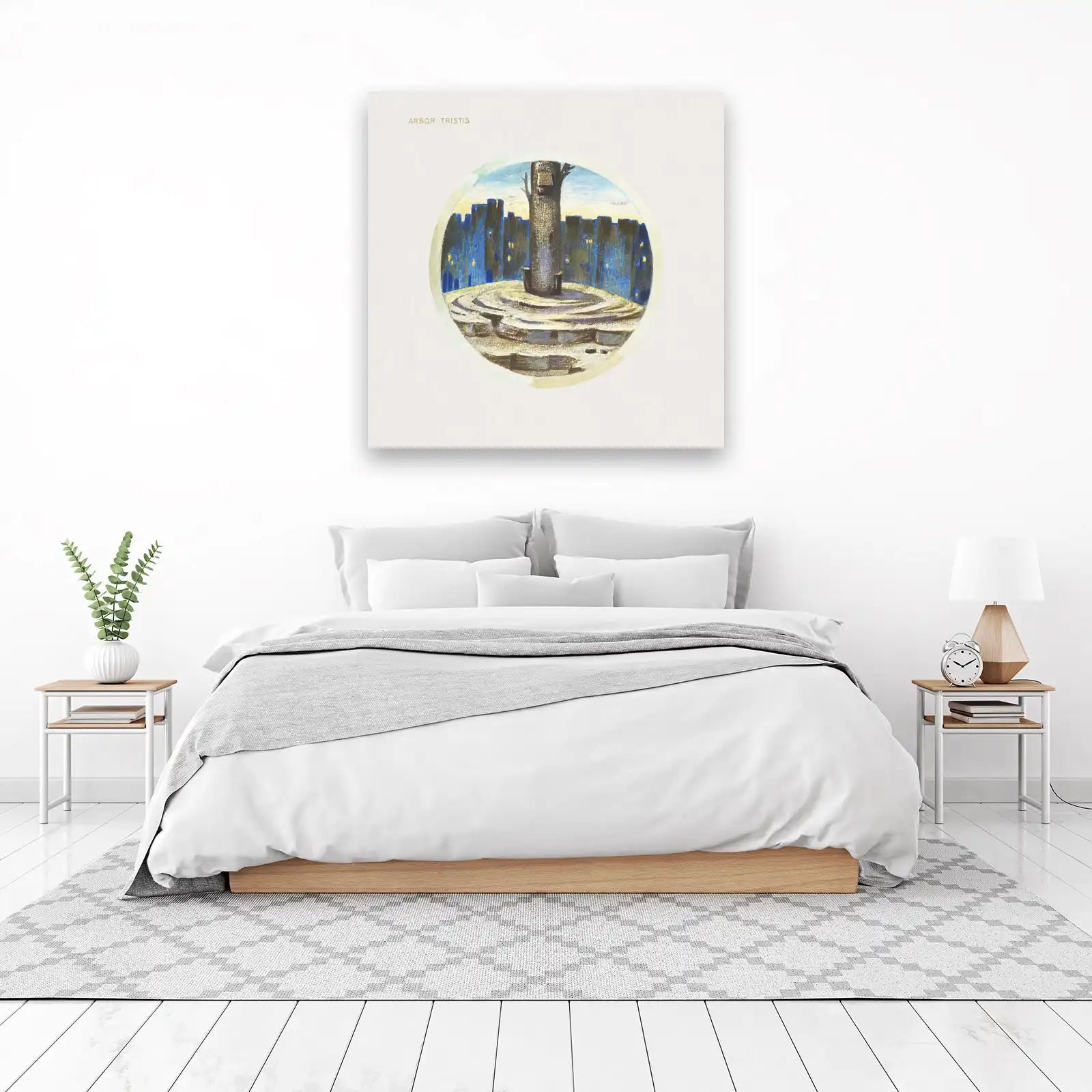 Moody Cityscape Tree Wall Art