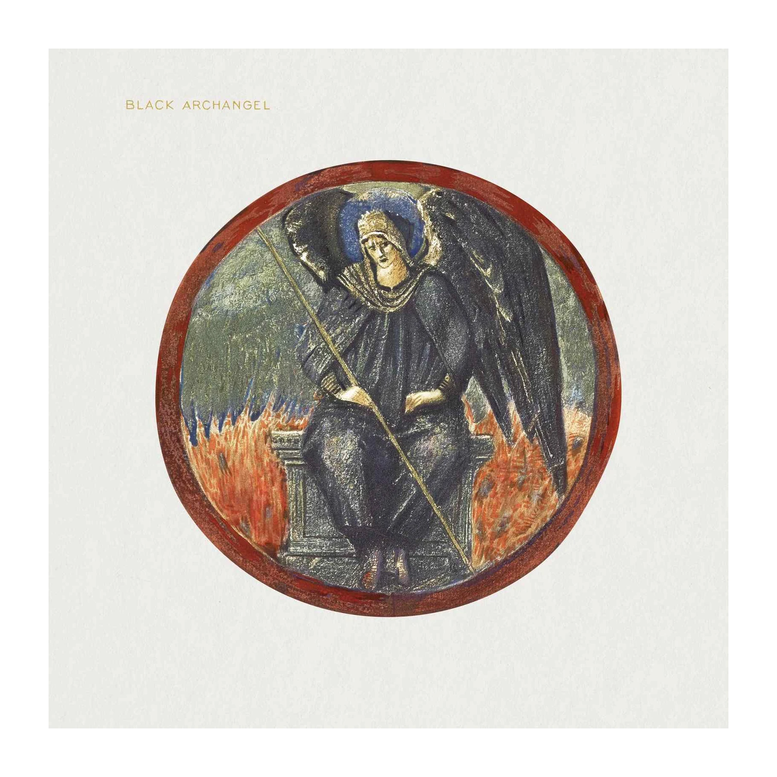 Black Archangel Circular Gothic Art Wall Art