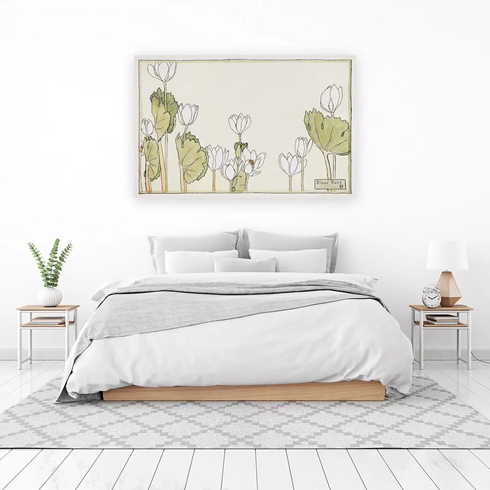 Elegant Blood Root Floral Art Wall Art