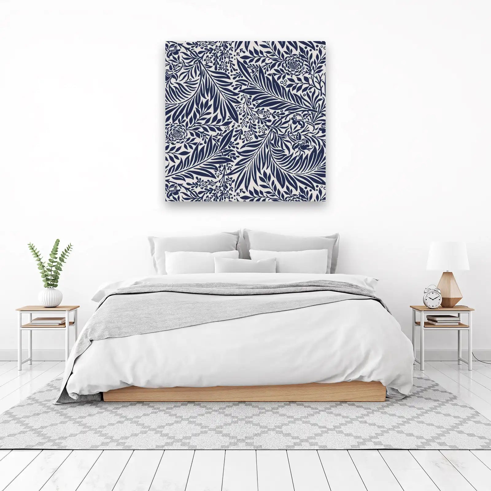 Navy Floral Botanical Art Wall Art