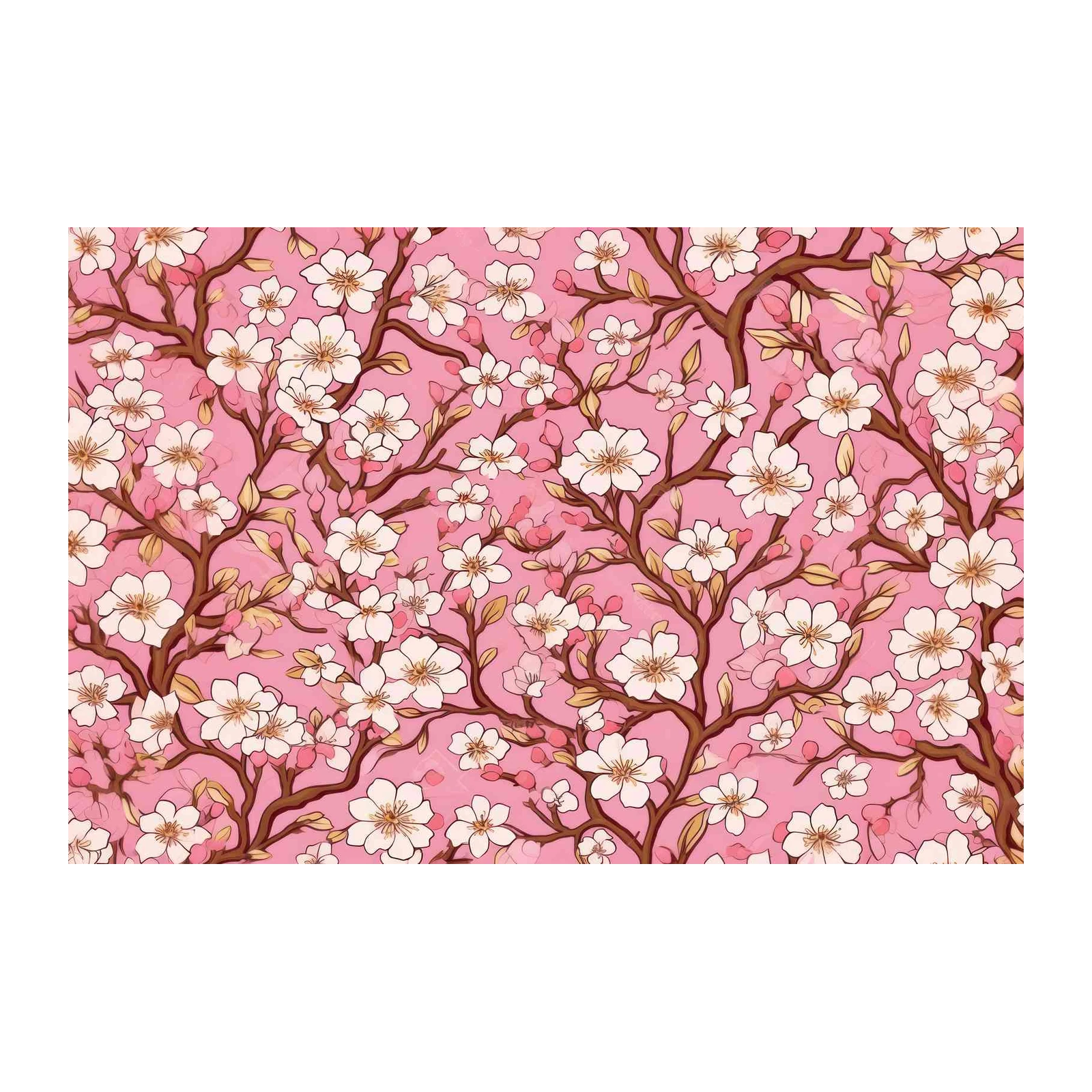 Pink Cherry Blossom Branch Wall Art