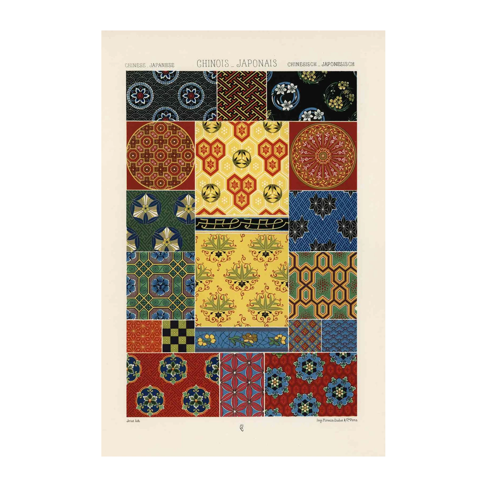 Vintage East Asian Patterns Wall Art