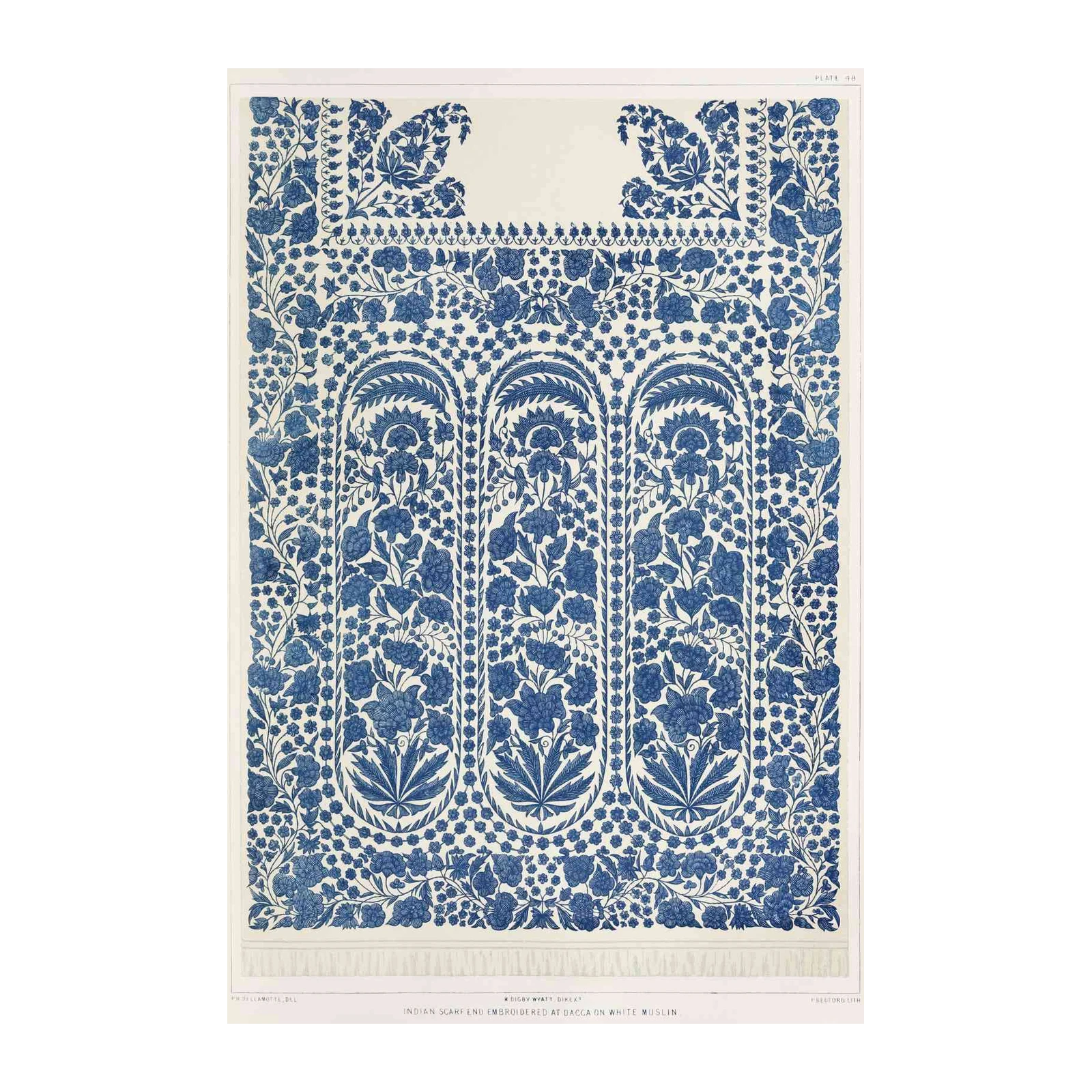 Timeless Blue Floral Archway Wall Art