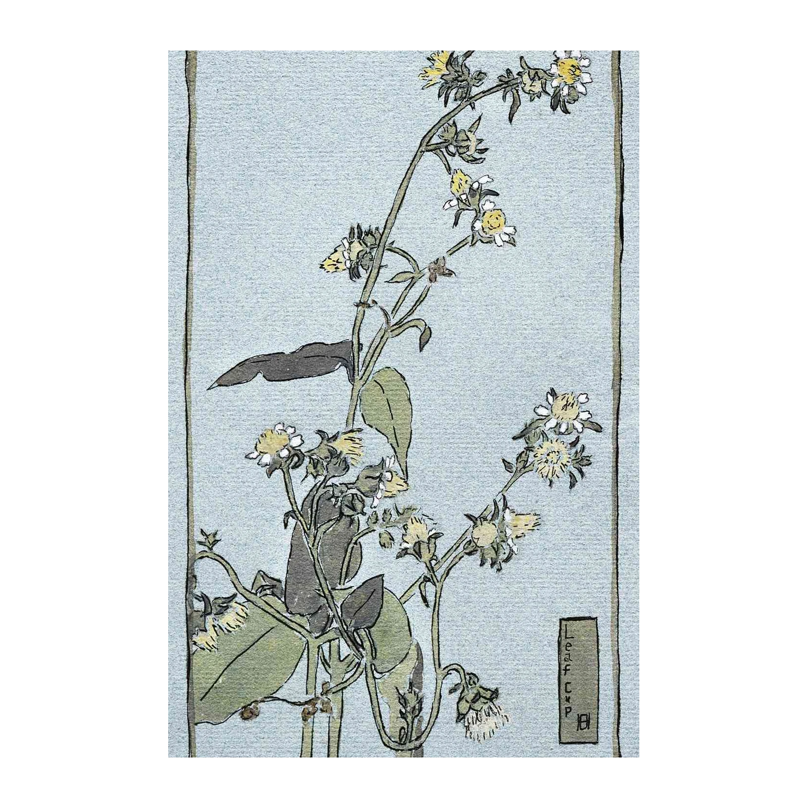 Delicate Botanical Sketch Yellow Flowers Wall Art