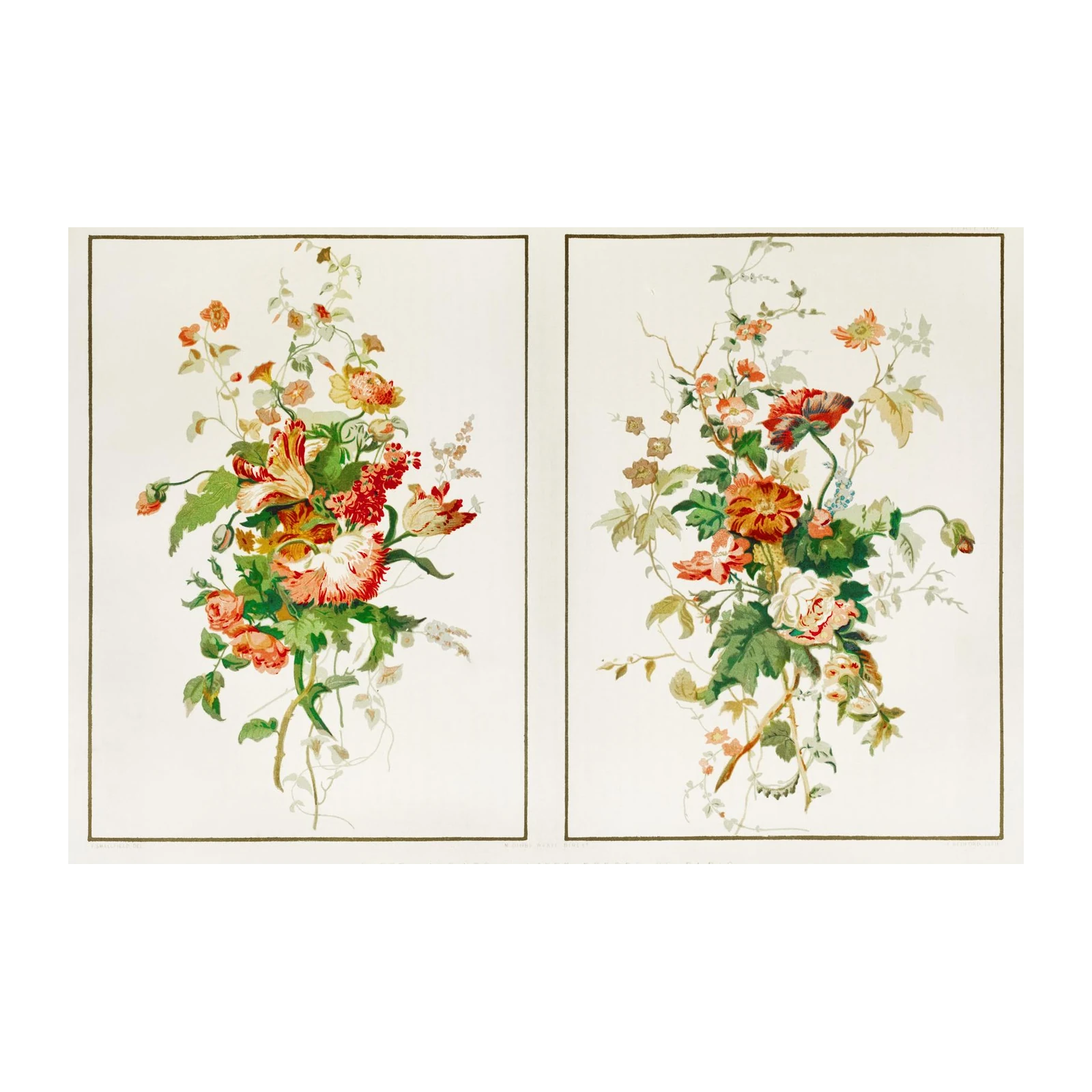Vintage Floral Swag Botanical Wall Art