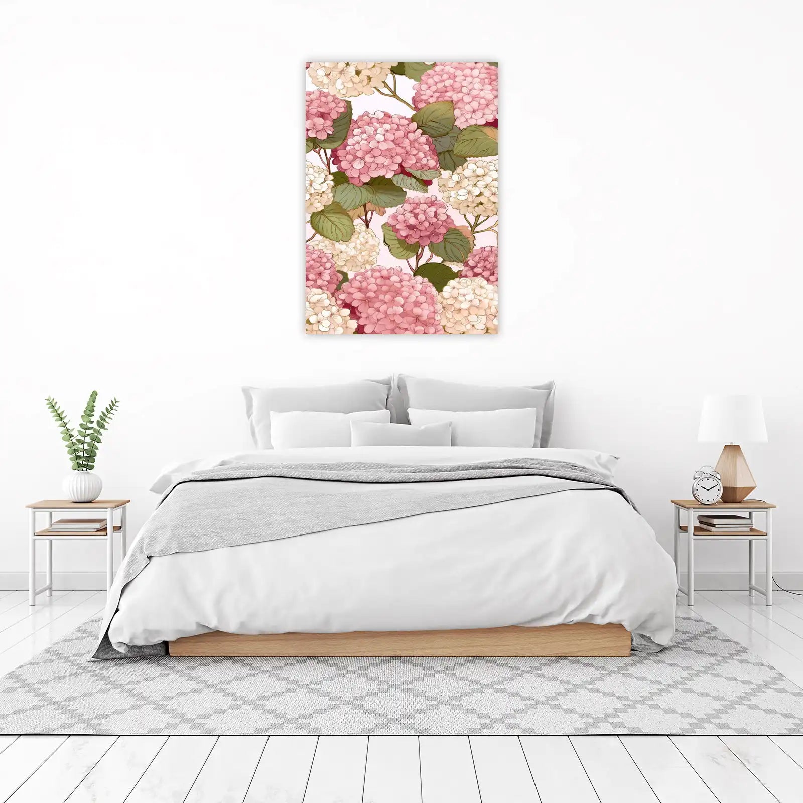 Blush Hydrangea Floral Art Wall Art