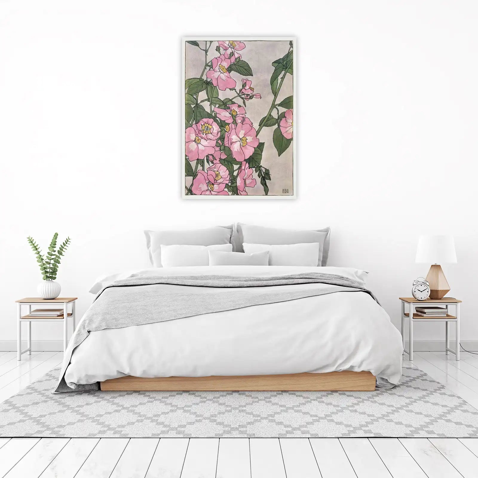 Pink Roses Botanical Art Wall Art