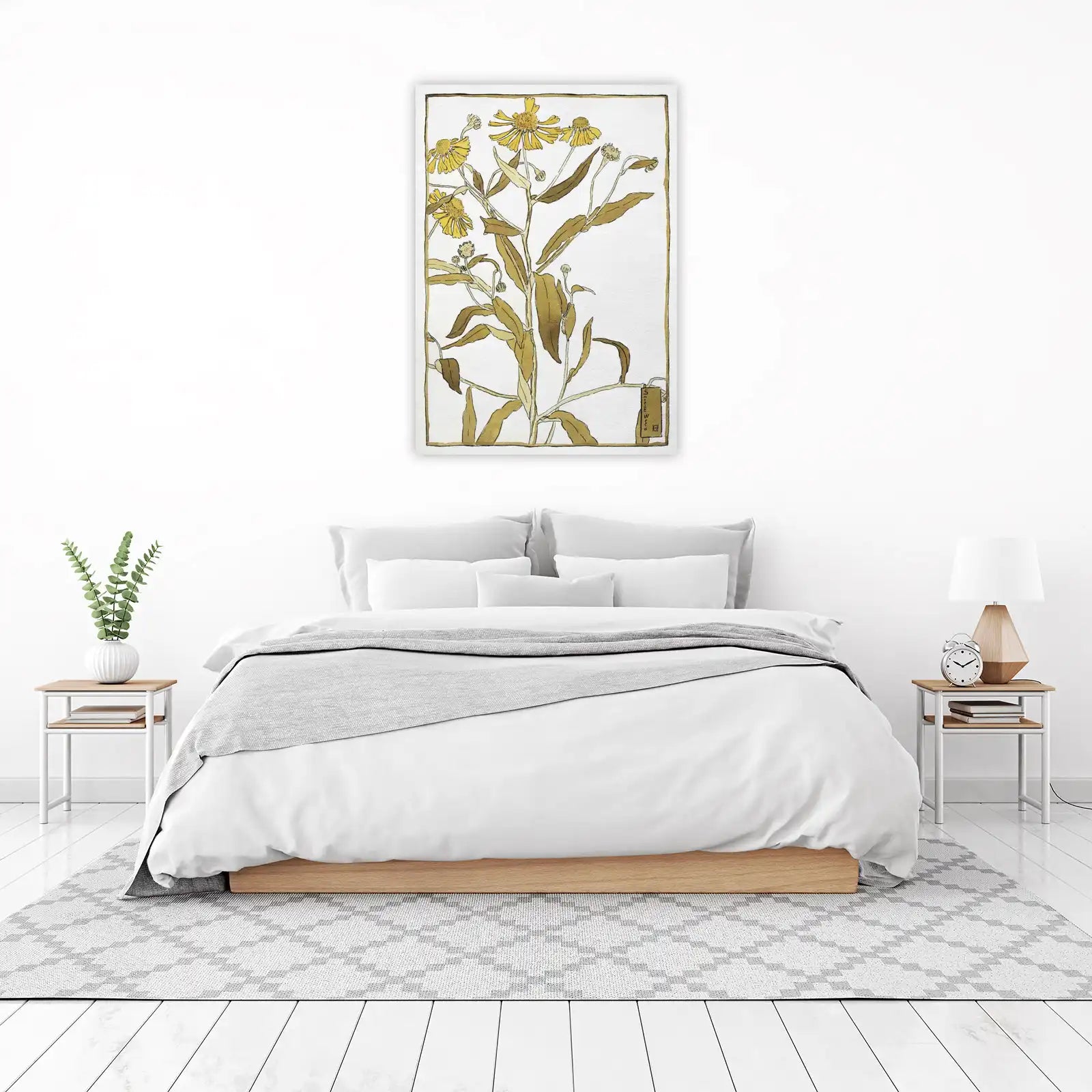 Golden Yellow Daisy Botanical Art Wall Art