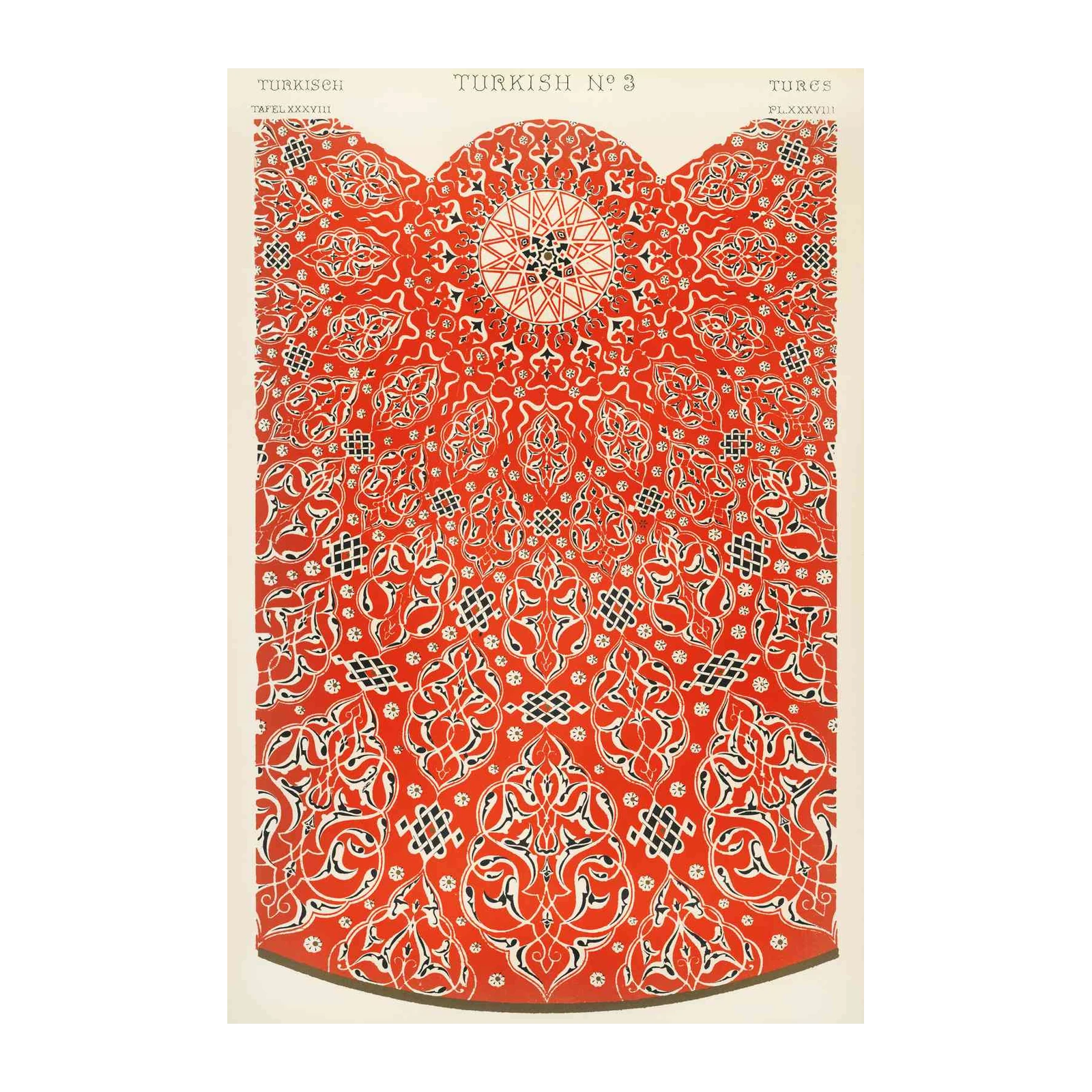 Vibrant Turkish Geometric Red Wall Art